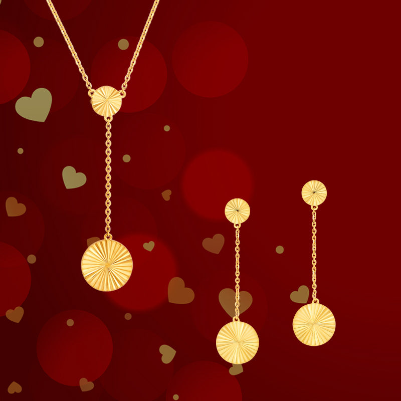 Precious Moments Duo - 22K Gold Necklace and earrings