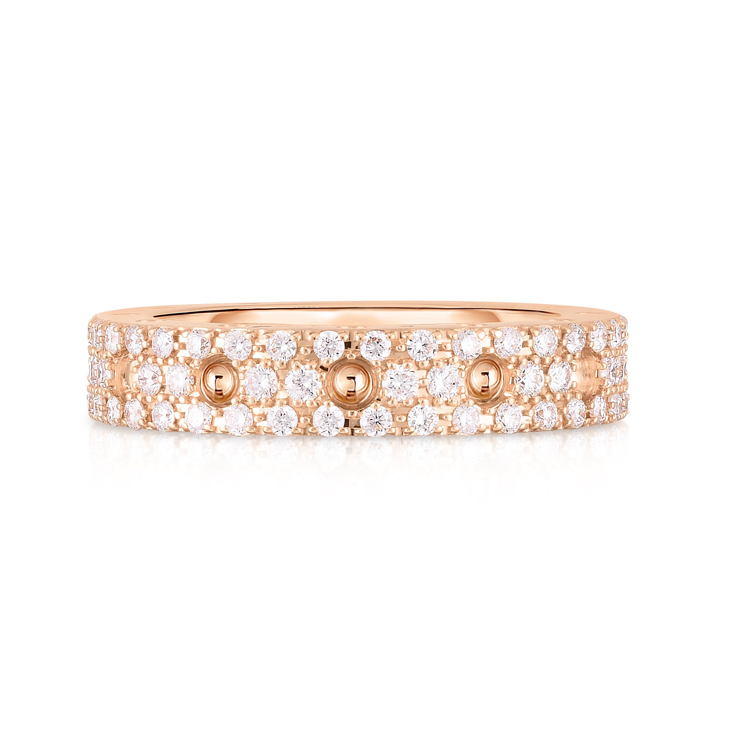 18K ROSE GOLD CLASSIC DIAMOND PAVE DIAMOND ETERNITY RING