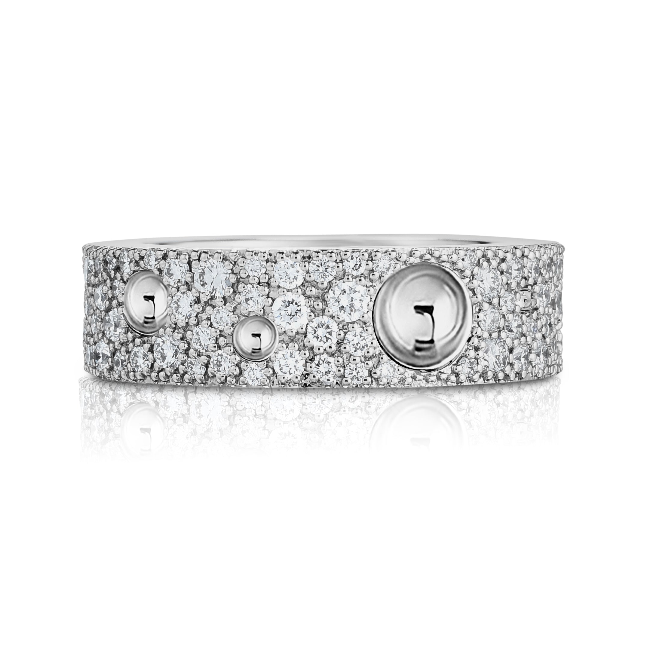 18K WHITE GOLD POIS MOI LUNA PAVE DIAMOND RING