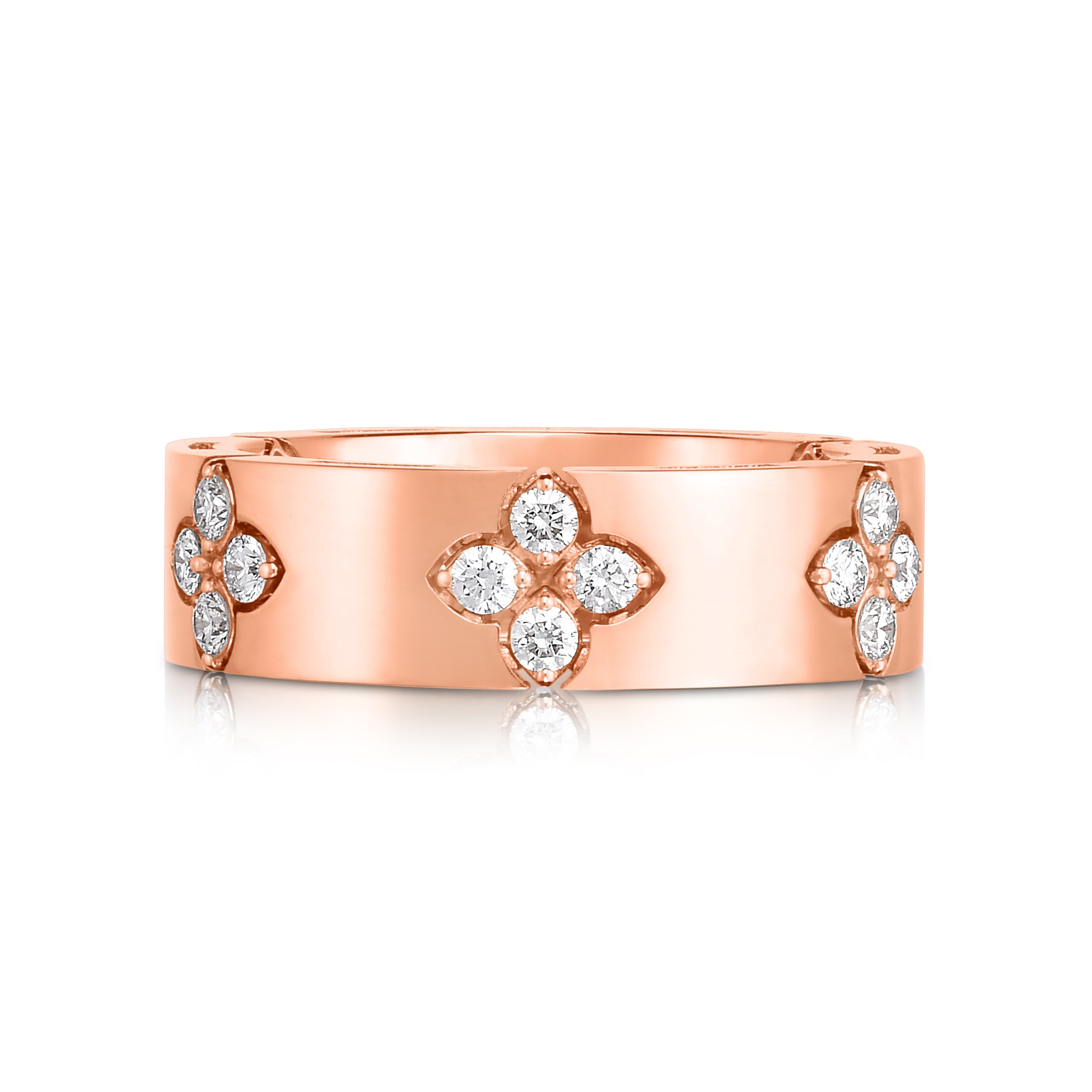 18K ROSE GOLD LOVE IN VERONA WIDE DIAMOND RING