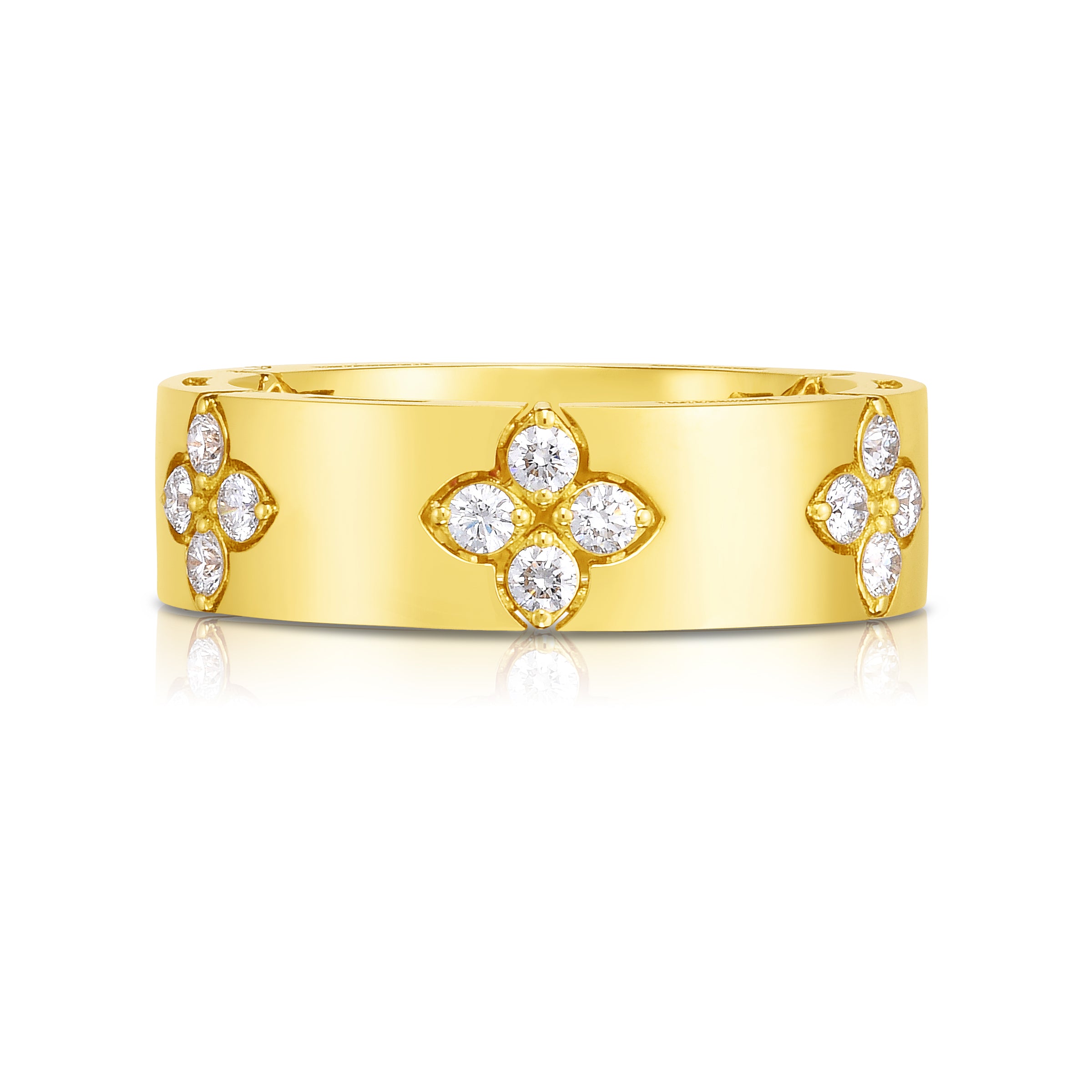 18K YELLOW GOLD LOVE IN VERONA WIDE DIAMOND RING