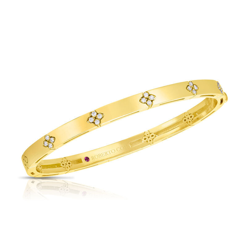 18K YELLOW GOLD LOVE IN VERONA DIAMOND BANGLE