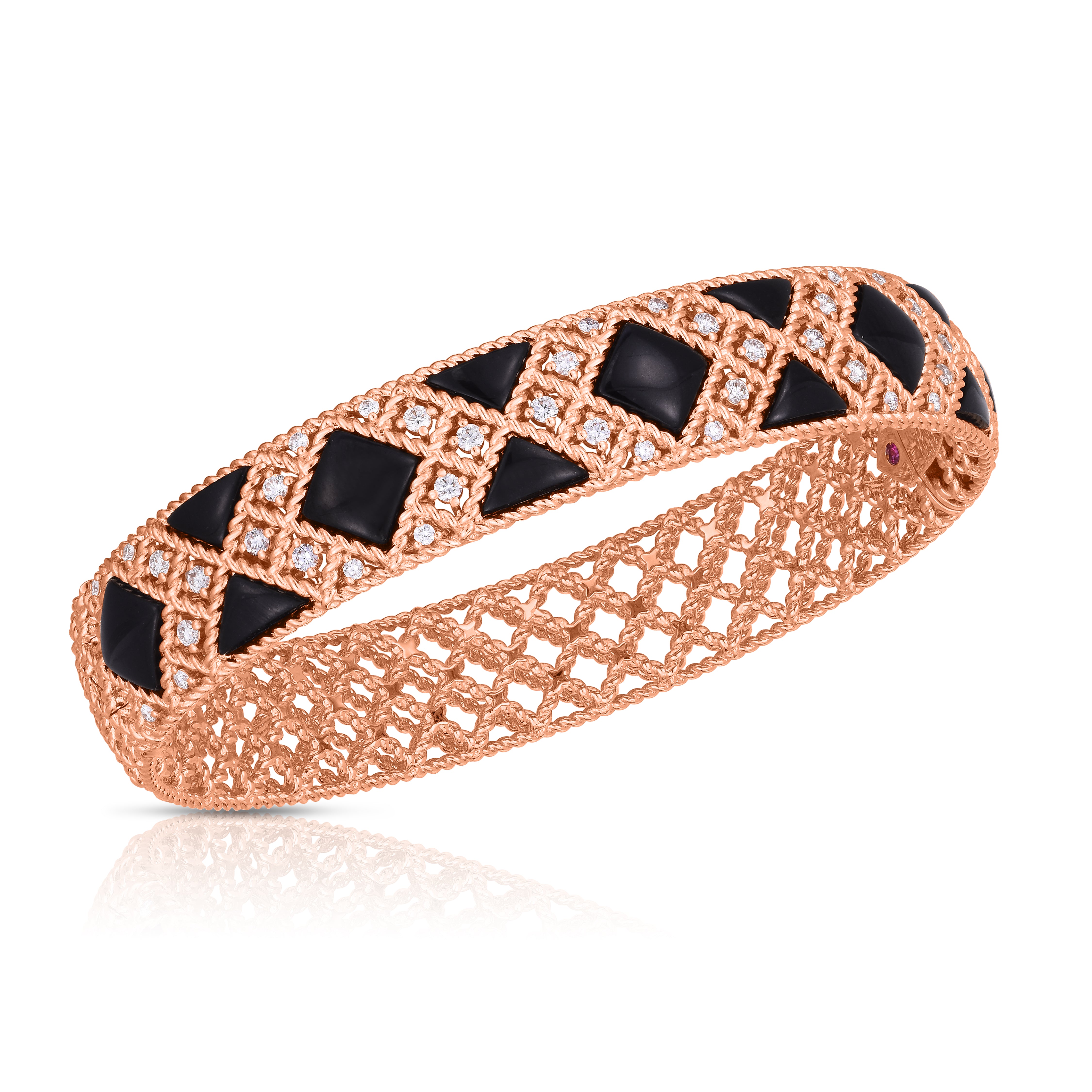 18K ROSE GOLD PALAZZO DUCALE DIAMOND & BLACK JADE BANGLE