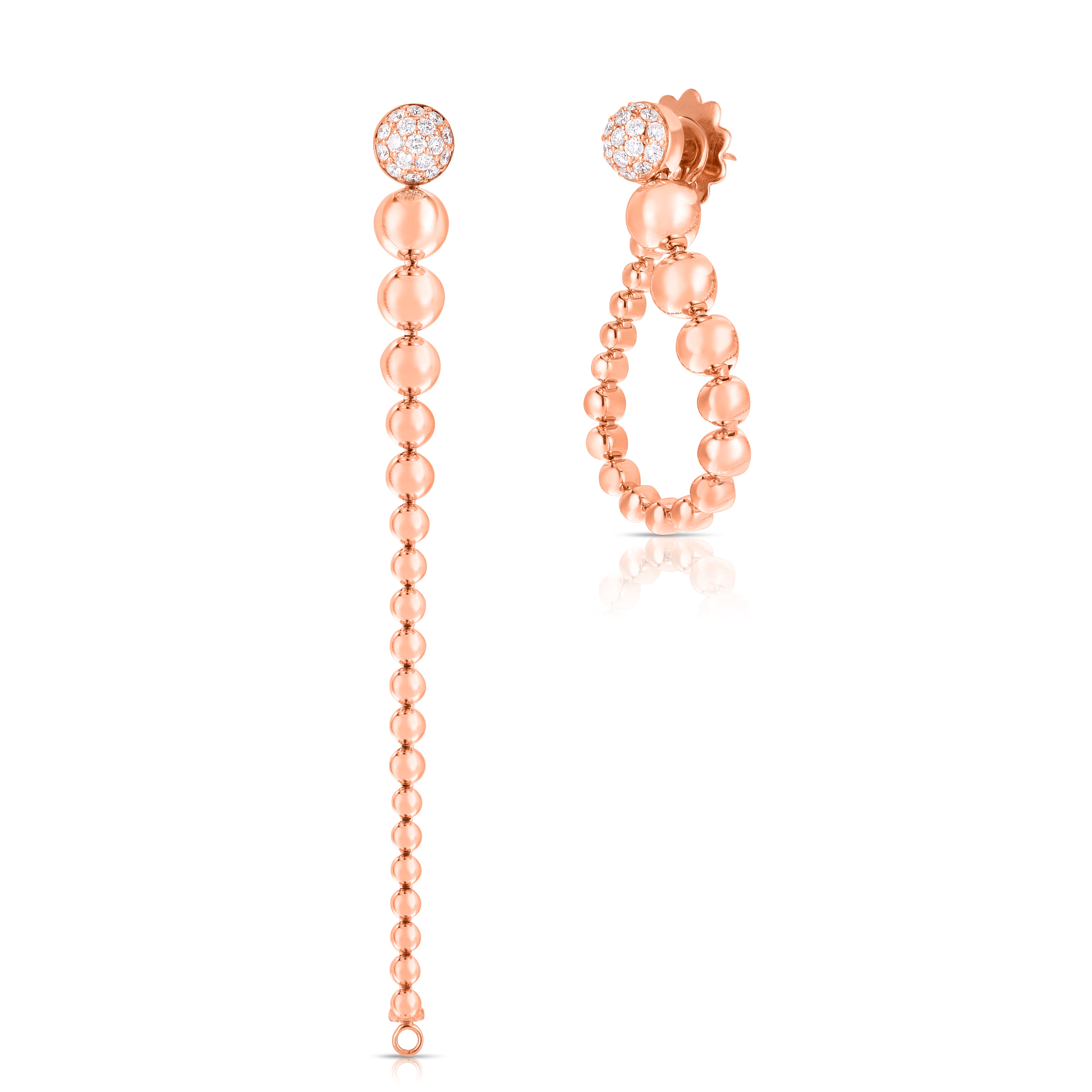 18K ROSE GOLD TASSEL CONVERTIBLE DIAMOND EARRINGS