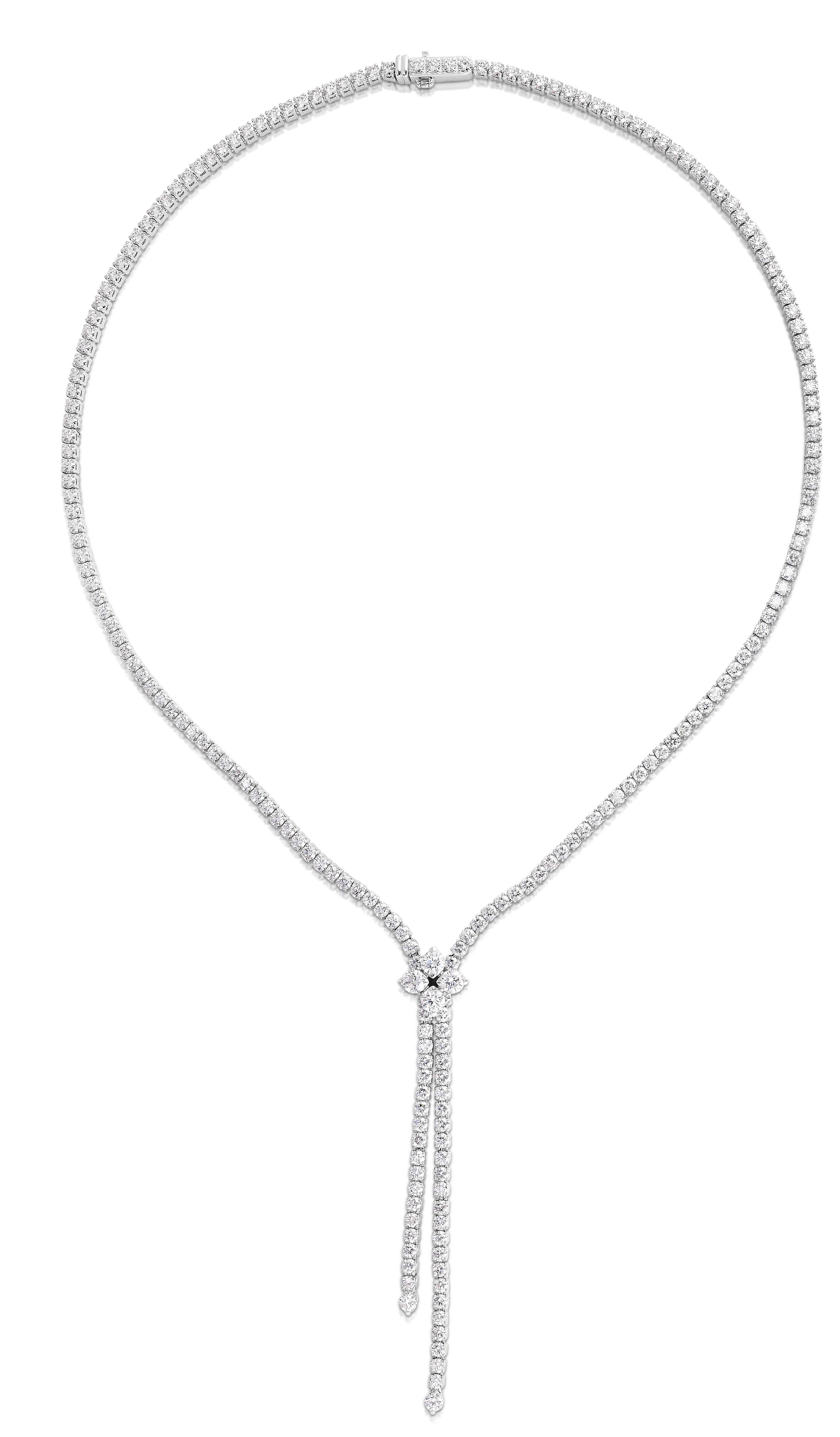 18K WHITE GOLD LOVE IN VERONA DIAMOND ZIPPER NECKLACE