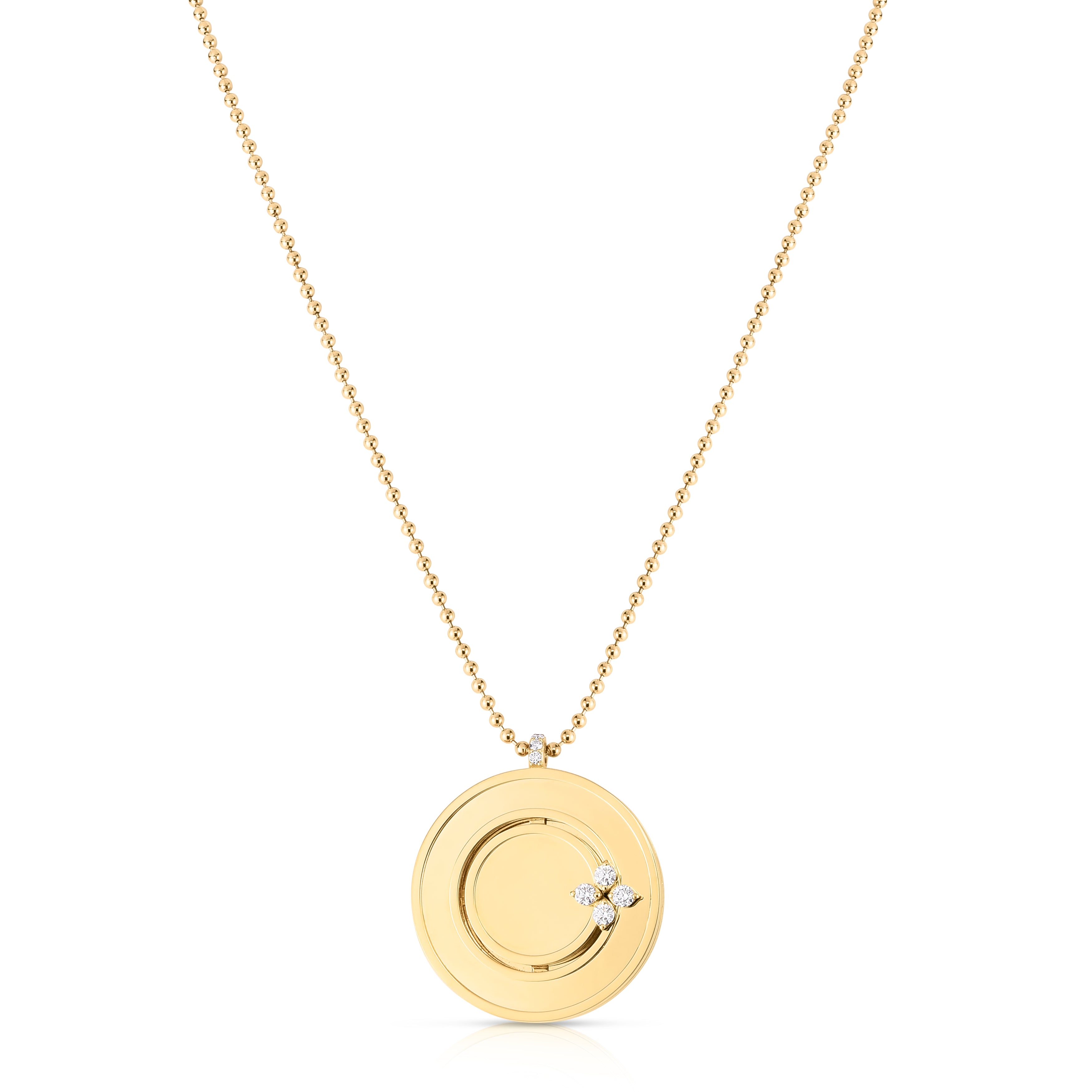 18K YELLOW GOLD LOVE IN VERONA LARGE MEDALLION NECKLACE