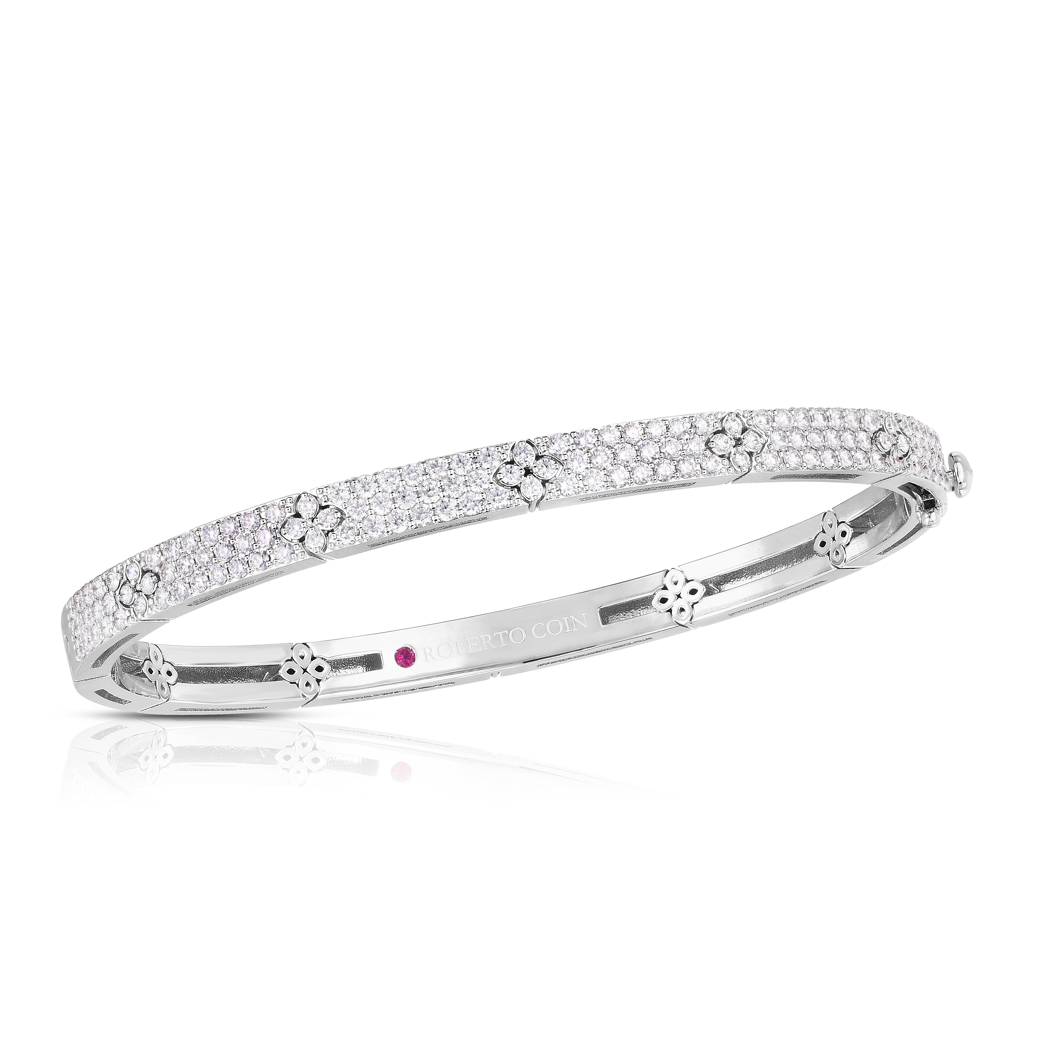 18K WHITE LOVE IN VERONA PAVE BANGLE