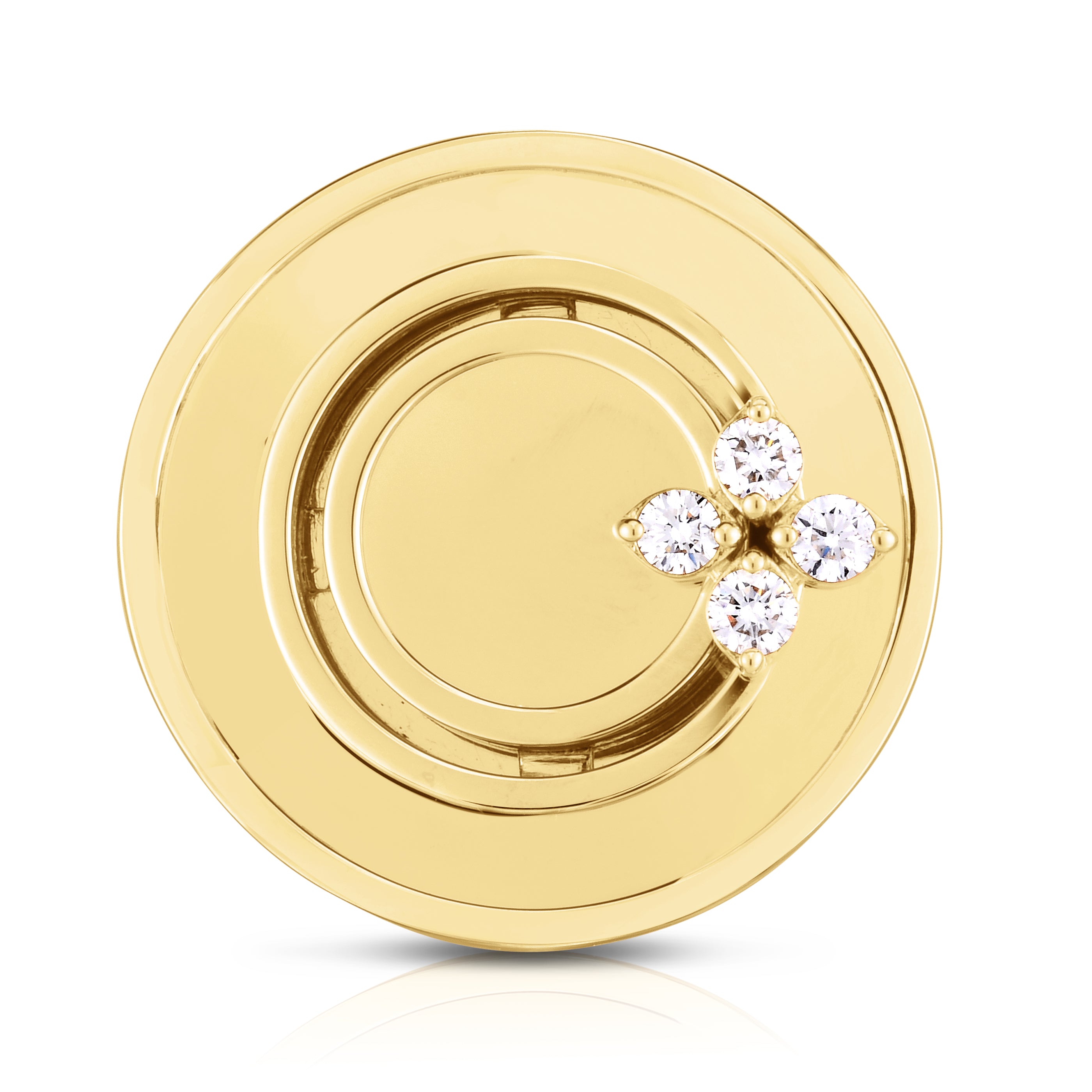 18K YELLOW GOLD LOVE IN VERONA DIAMOND DISC RING