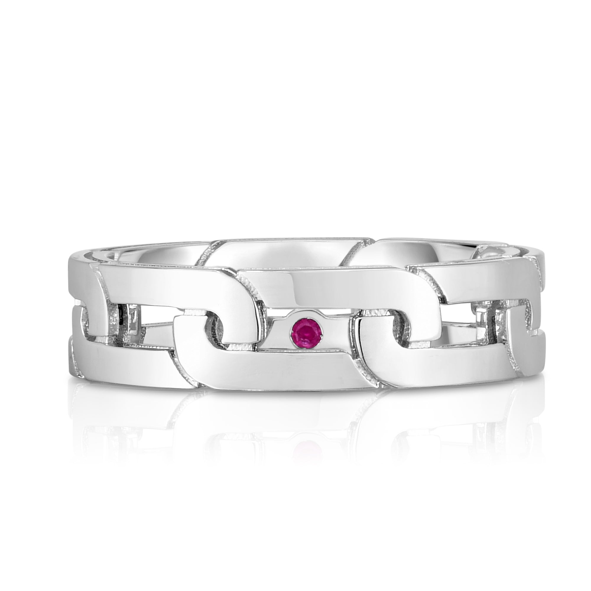 18K WHITE GOLD NAVARRA SLIM RING