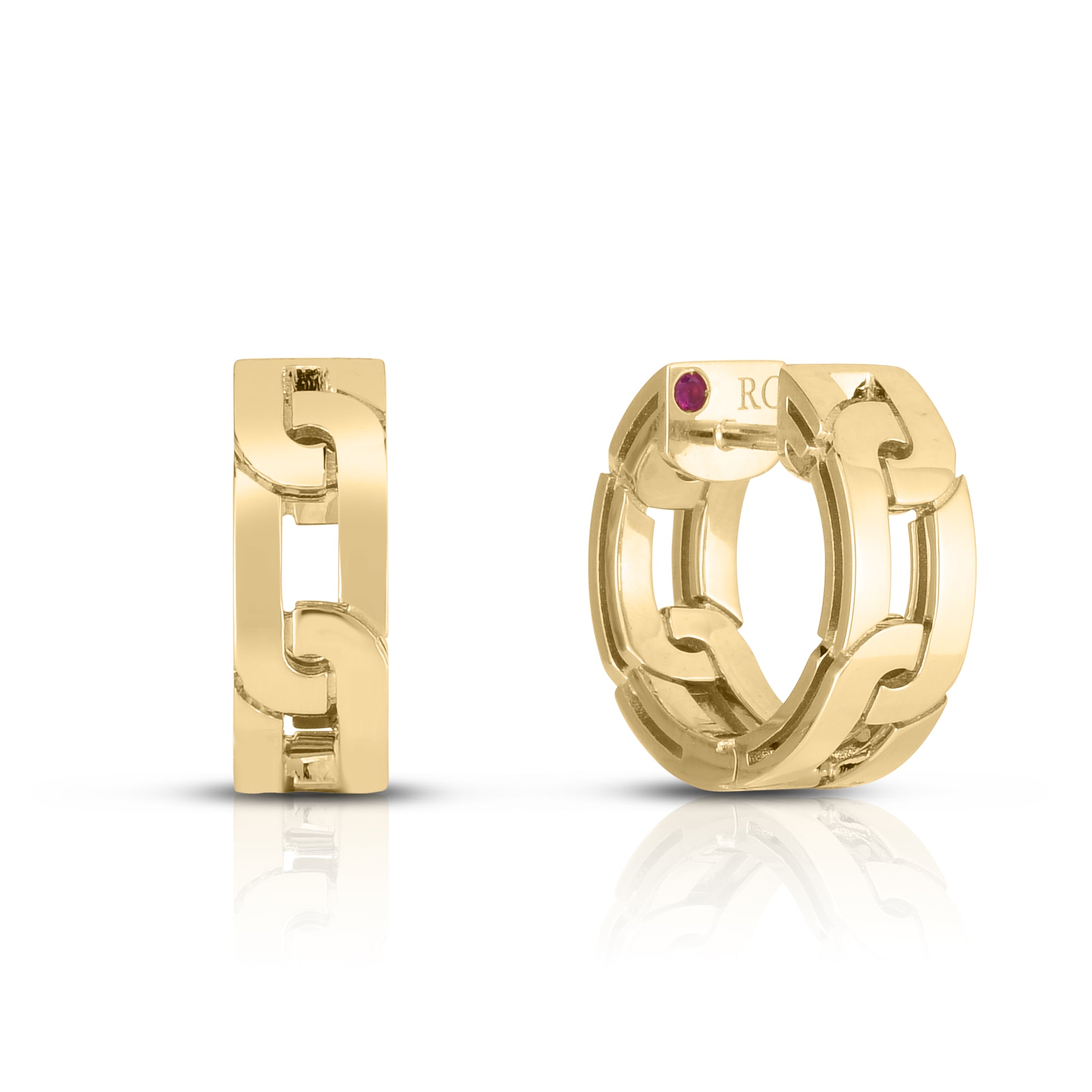 18K YELLOW GOLD NAVARRA SMALL HOOP EARRINGS