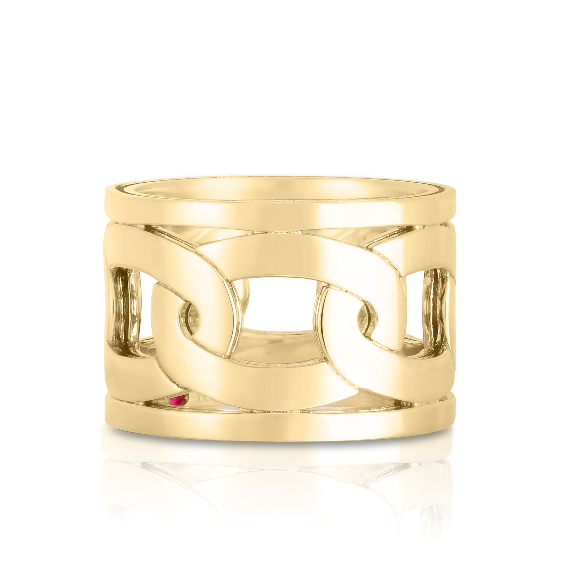 18K YELLOW GOLD NAVARRA WIDE RING