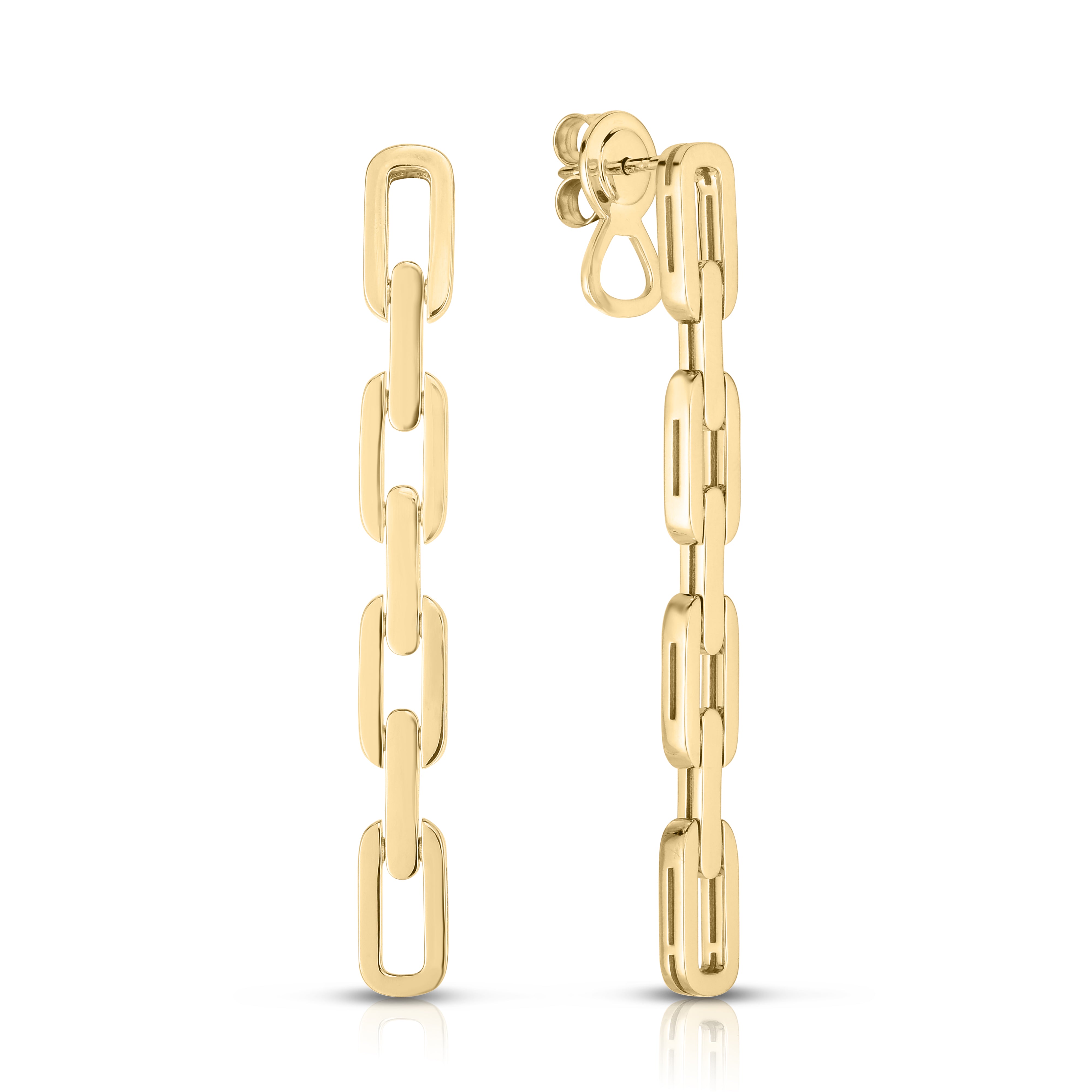 18K YELLOW GOLD NAVARRA 4 LINK DROP EARRINGS