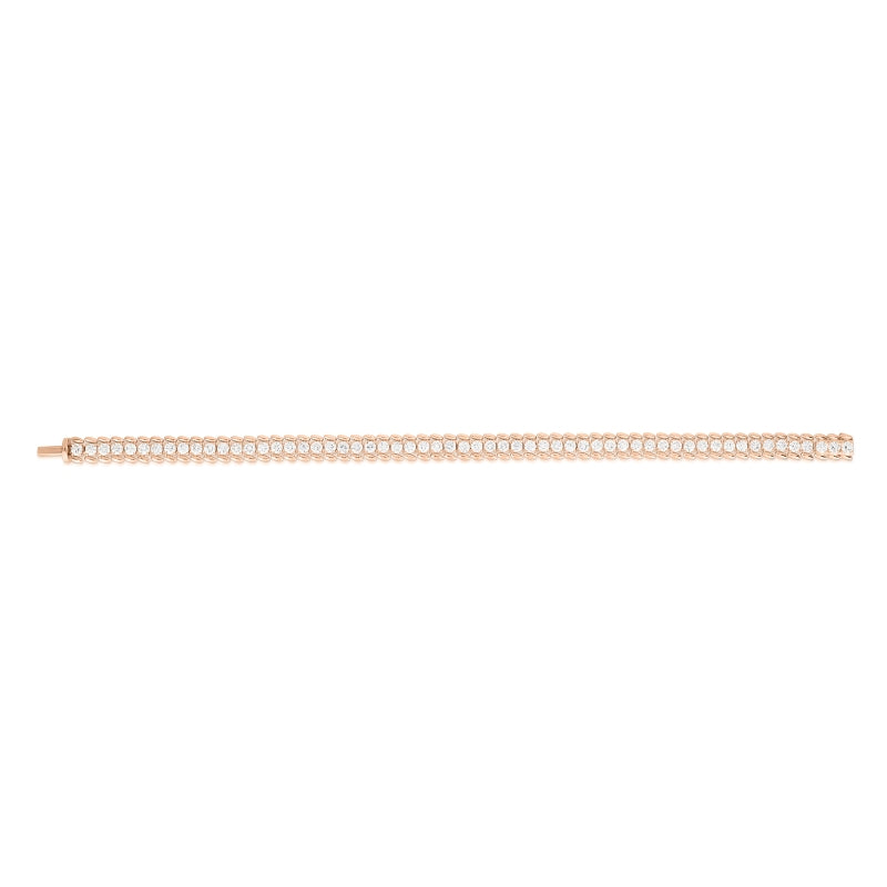 18K ROSE GOLD DIAMOND CLASSIC LARGE RIBBED TENNIS BRACELET
