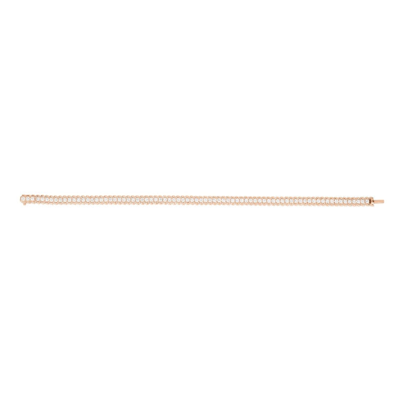 18K ROSE GOLD DIAMOND CLASSIC RIBBED TENNIS BRACELET