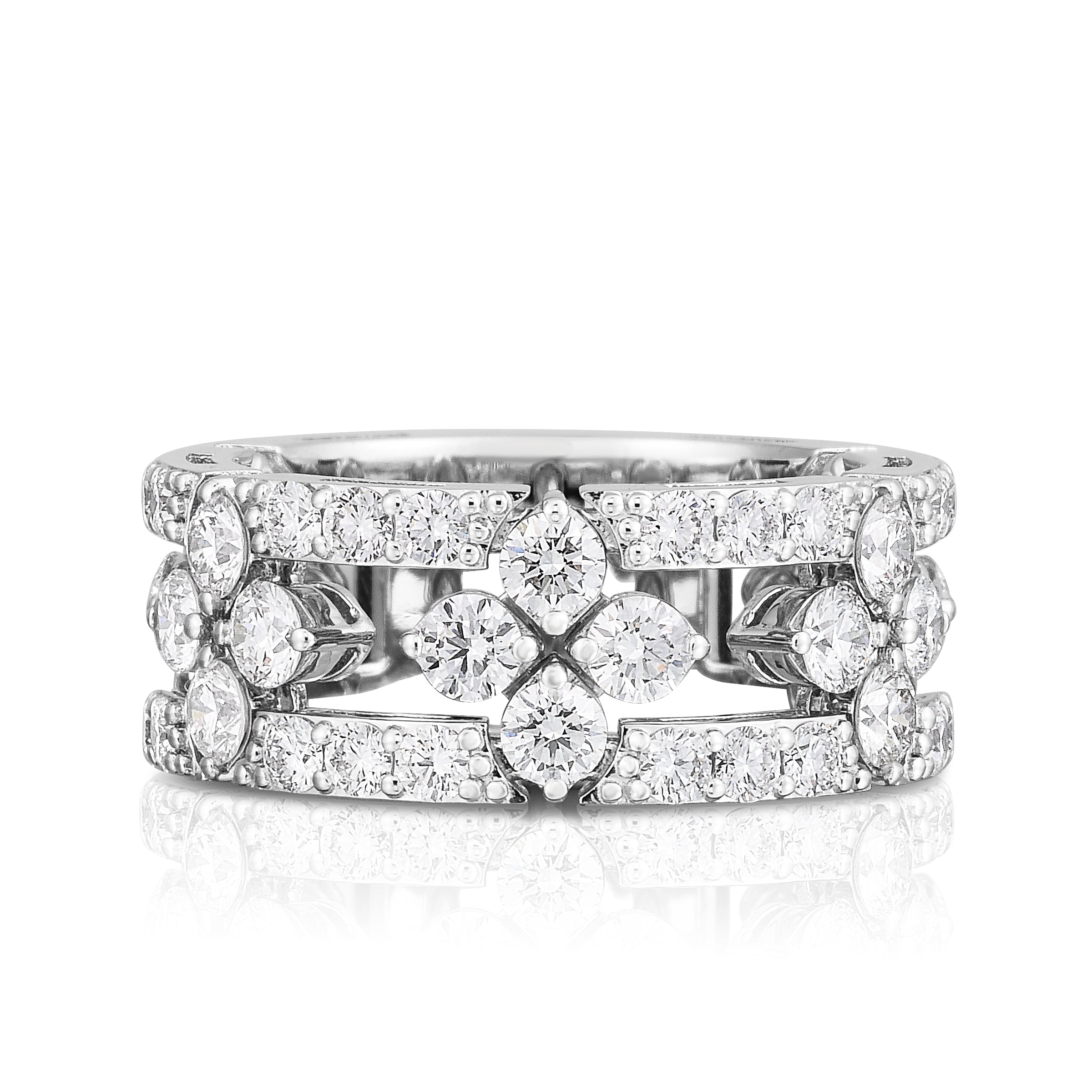 18K WHITE GOLD LOVE IN VERONA DIAMOND OPEN FRAME PAVE RING
