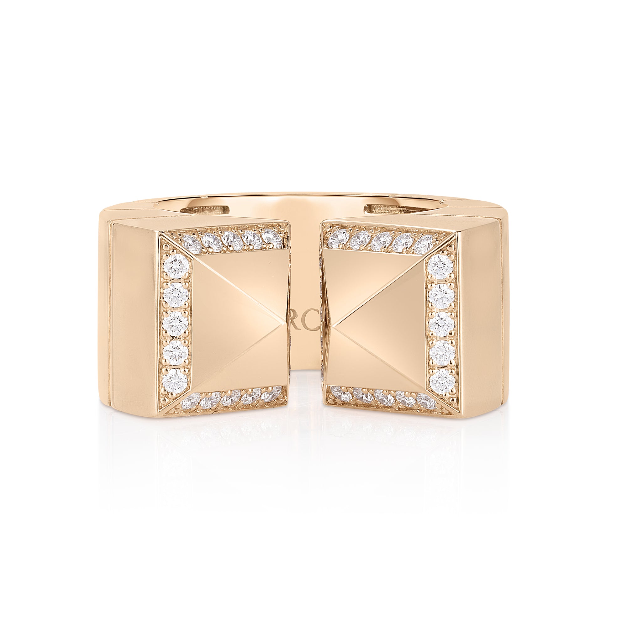 18K ROSE GOLD OBELISCO DIAMOND ACCENT RING