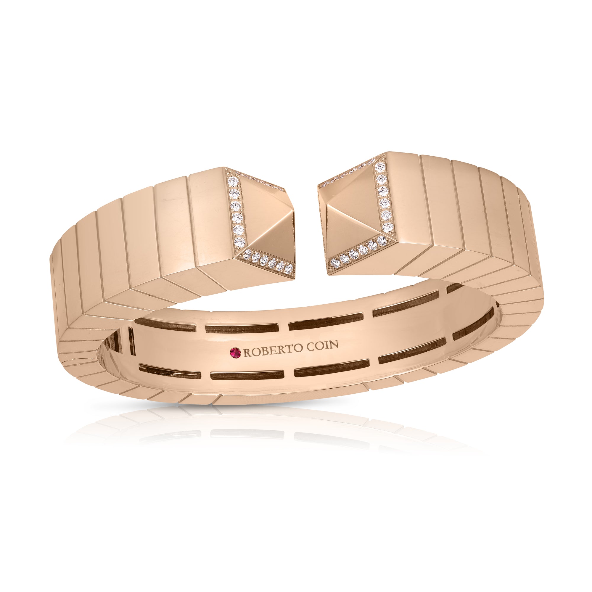 18K ROSE GOLD OBELISCO DIAMOND ACCENT BANGLE