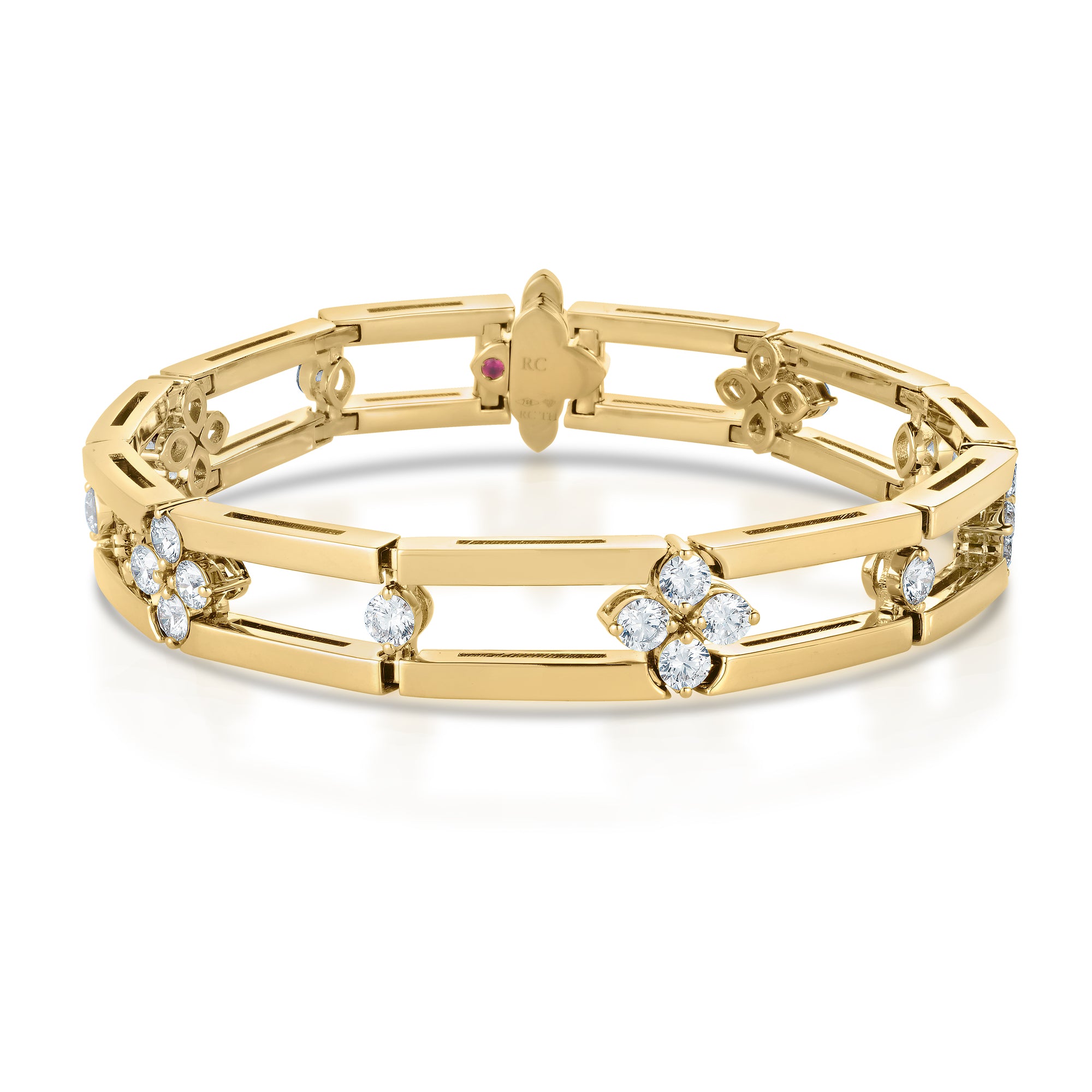 18K YELLOW GOLD LOVE IN VERONA OPEN FRAME DIAMOND BRACELET