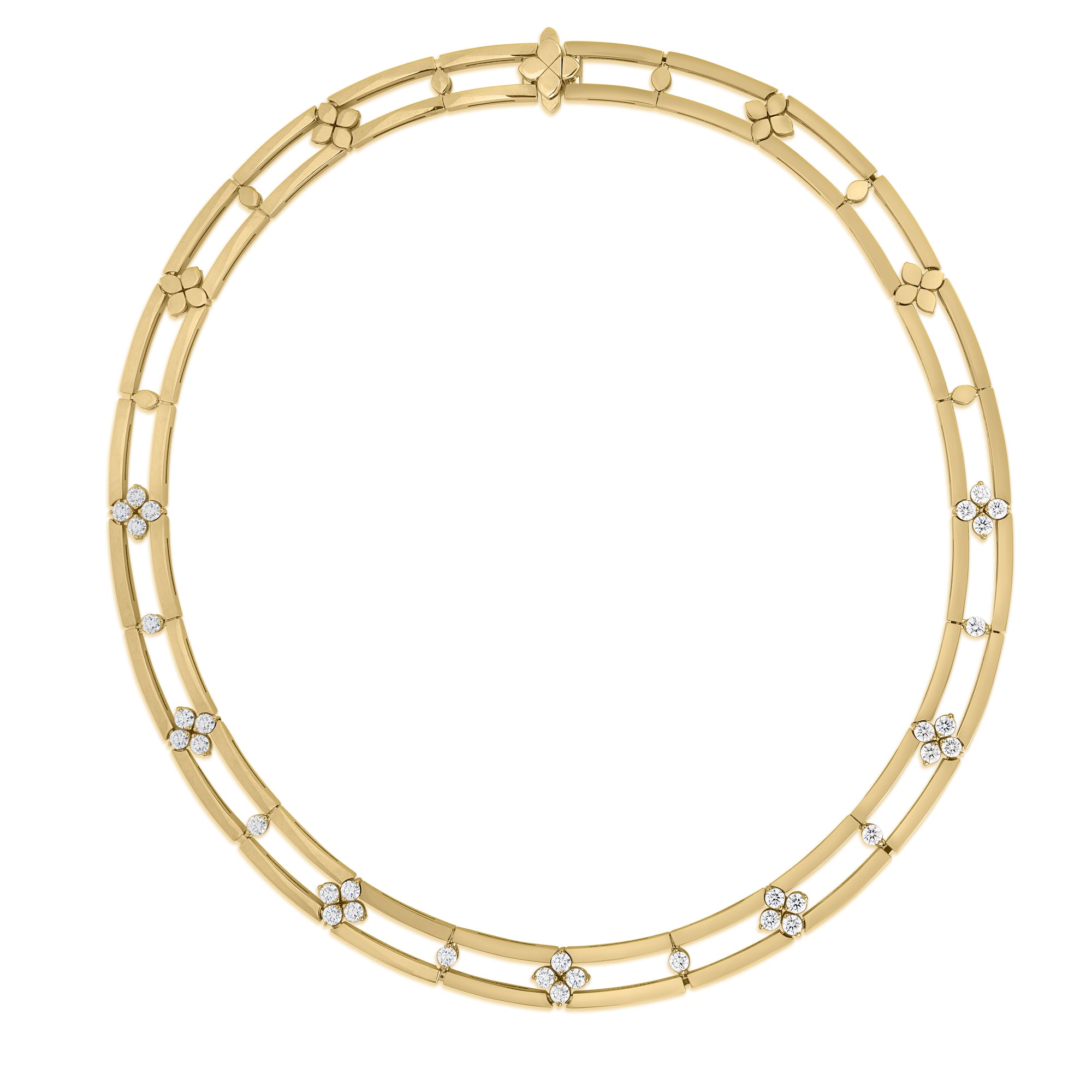18K YELLOW GOLD LOVE IN VERONA OPEN FRAME DIAMOND COLLAR NECKLACE