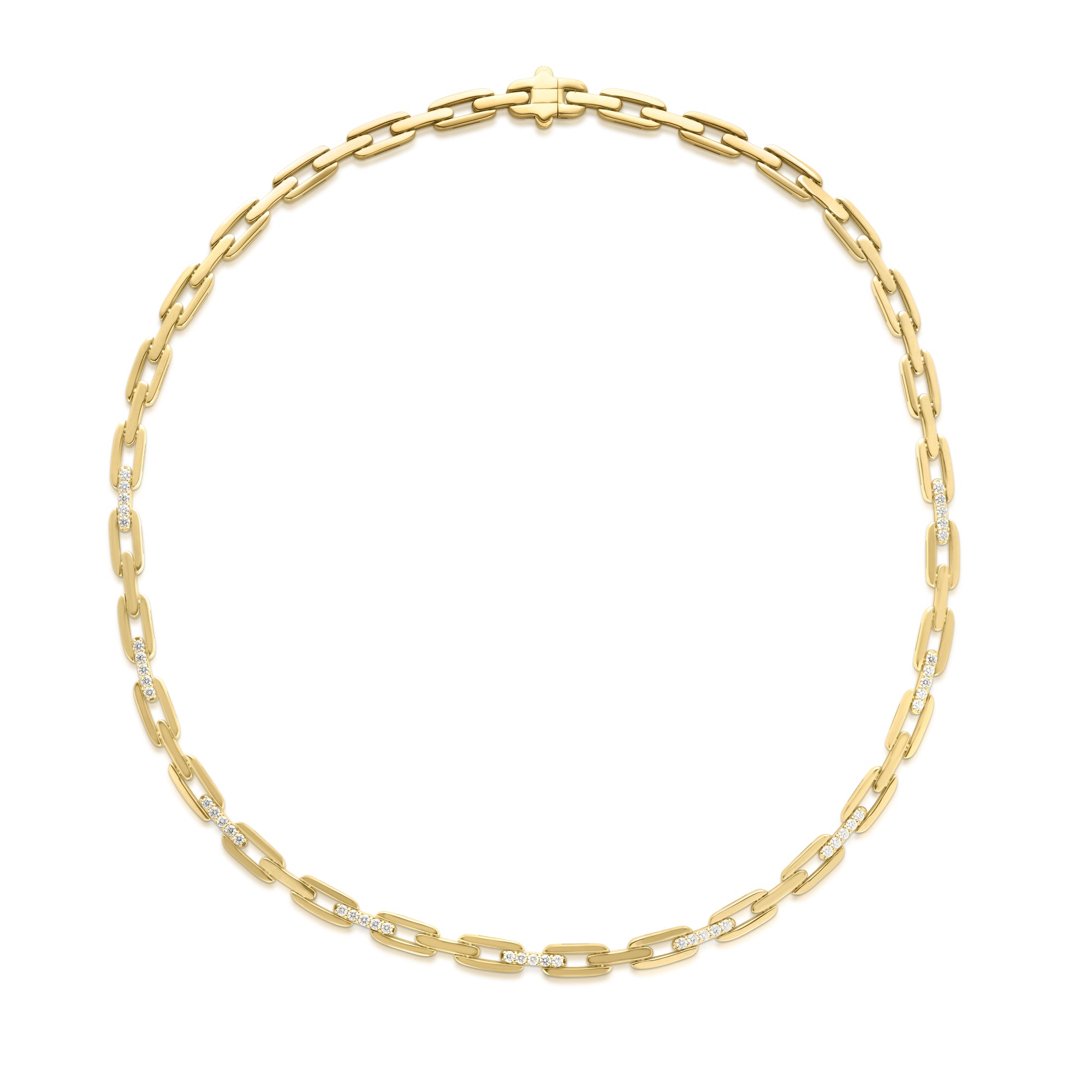 18K YELLOW GOLD NAVARRA DIAMOND ACCENTS NECKLACE