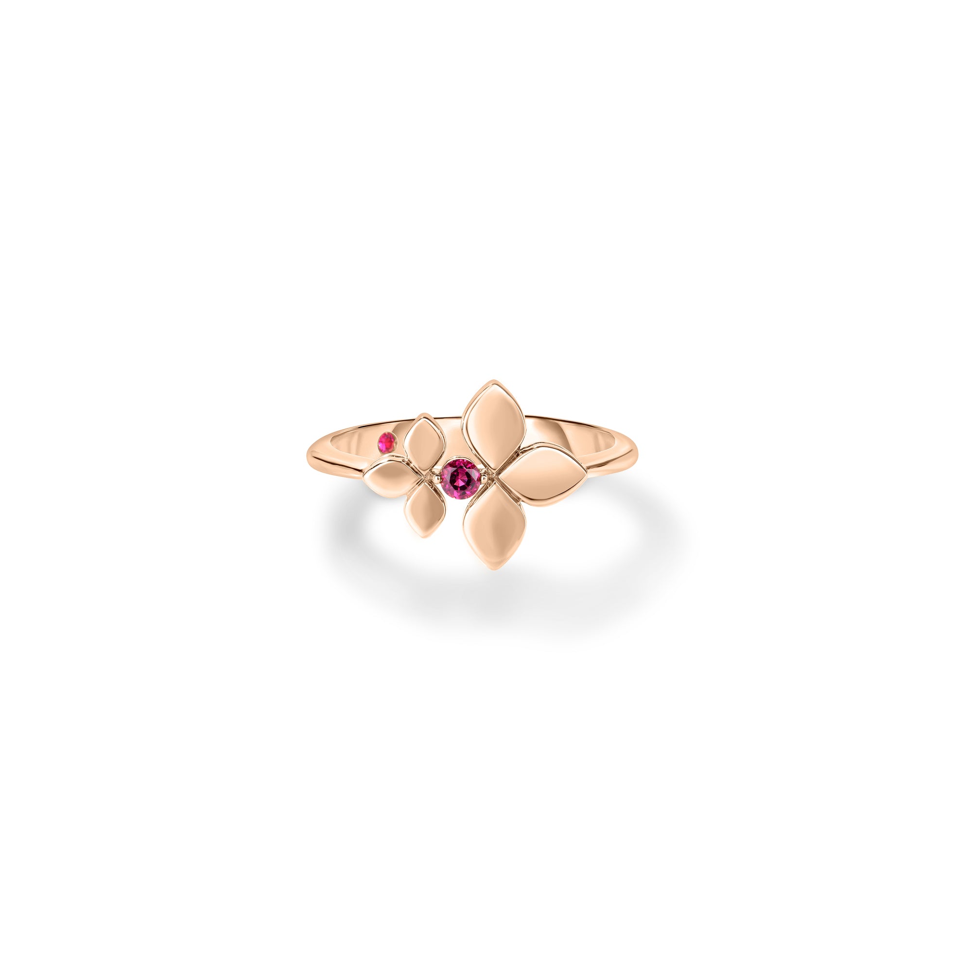18K ROSE GOLD LOVE IN VERONA RUBELLITE SPLIT FLOWER RING