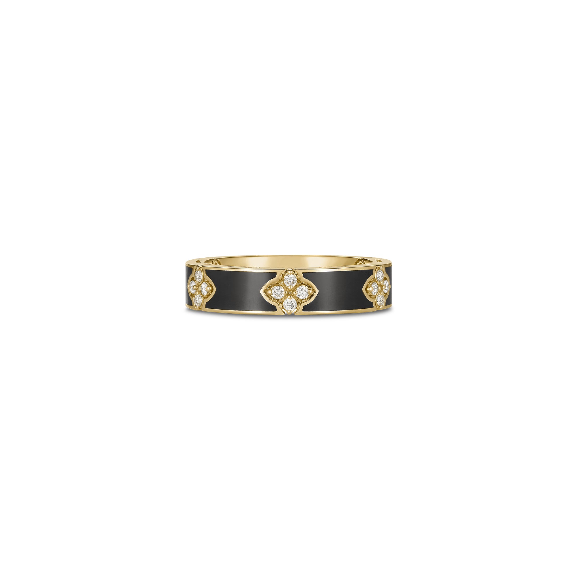 18K Y DIA BLACK ENAMEL LOVE IN VERONA RG