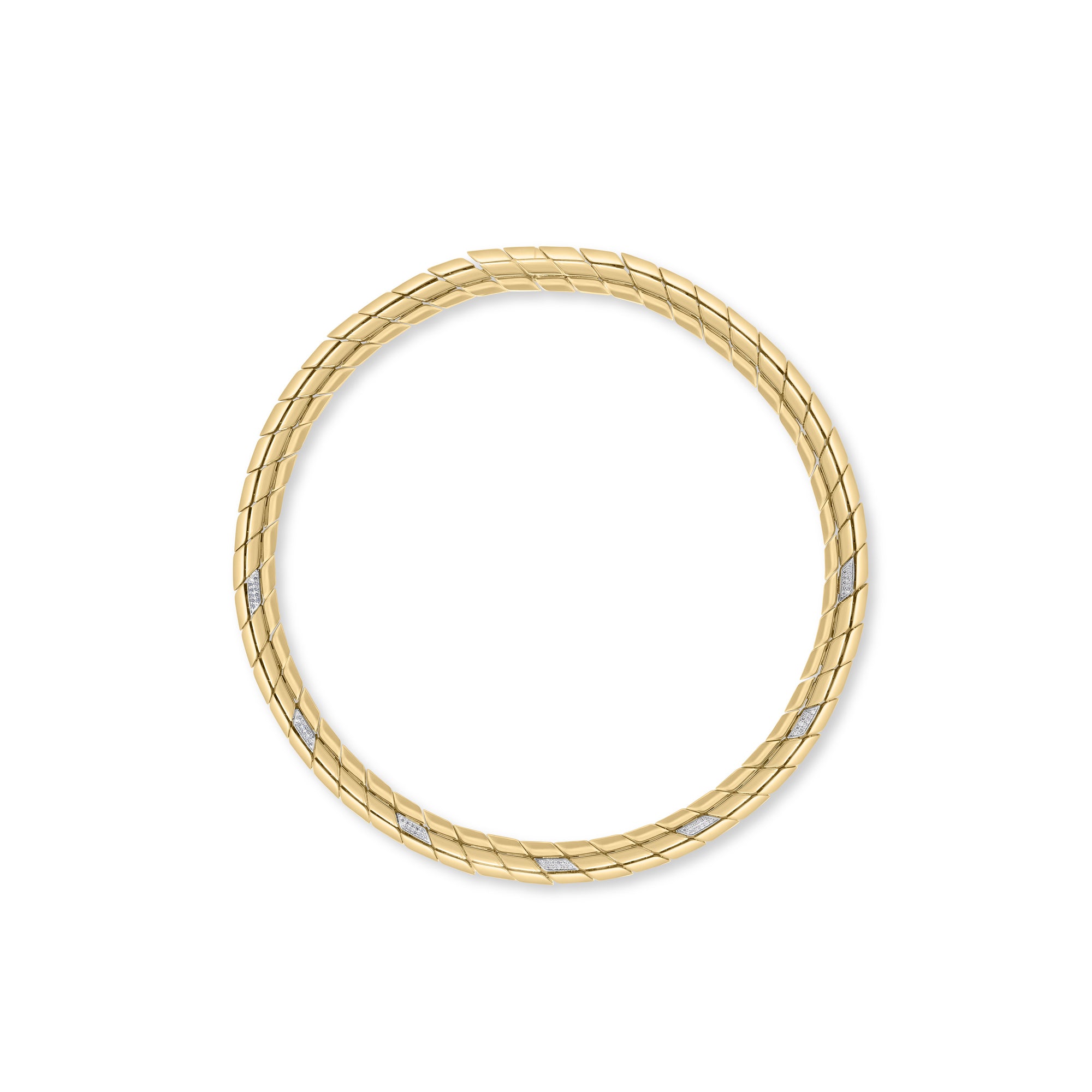18K YELLOW/WHITE GOLD SAN MARCO DIAMOND ACCENT COLLAR NECKLACE