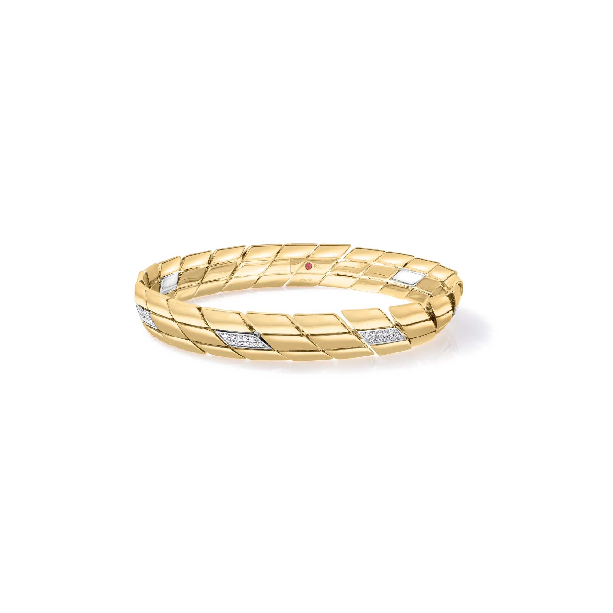 18K YELLOW/WHITE GOLD SAN MARCO DIAMOND ACCENT BRACELET