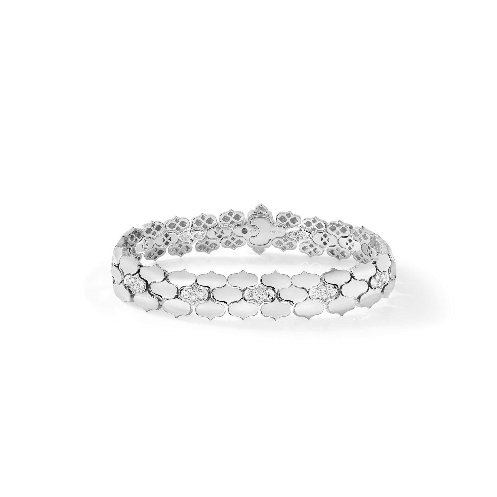 18K WHITE GOLD COBRA DIAMOND BRACELET