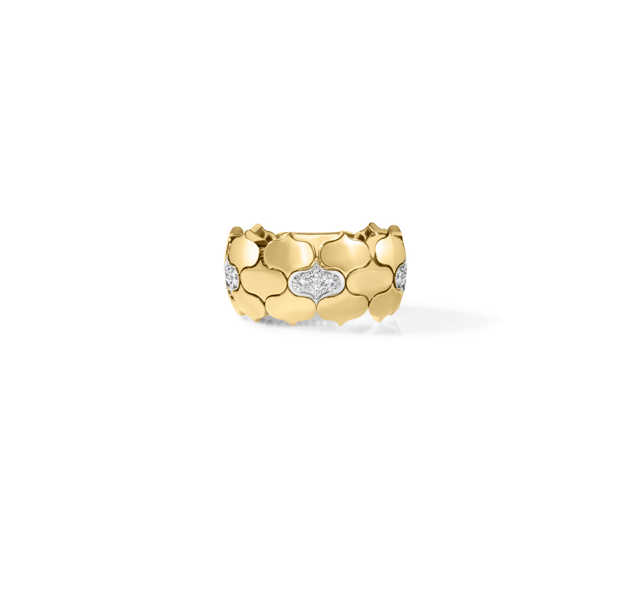 18K YELLOW/WHITE GOLD COBRA DIAMOND RING