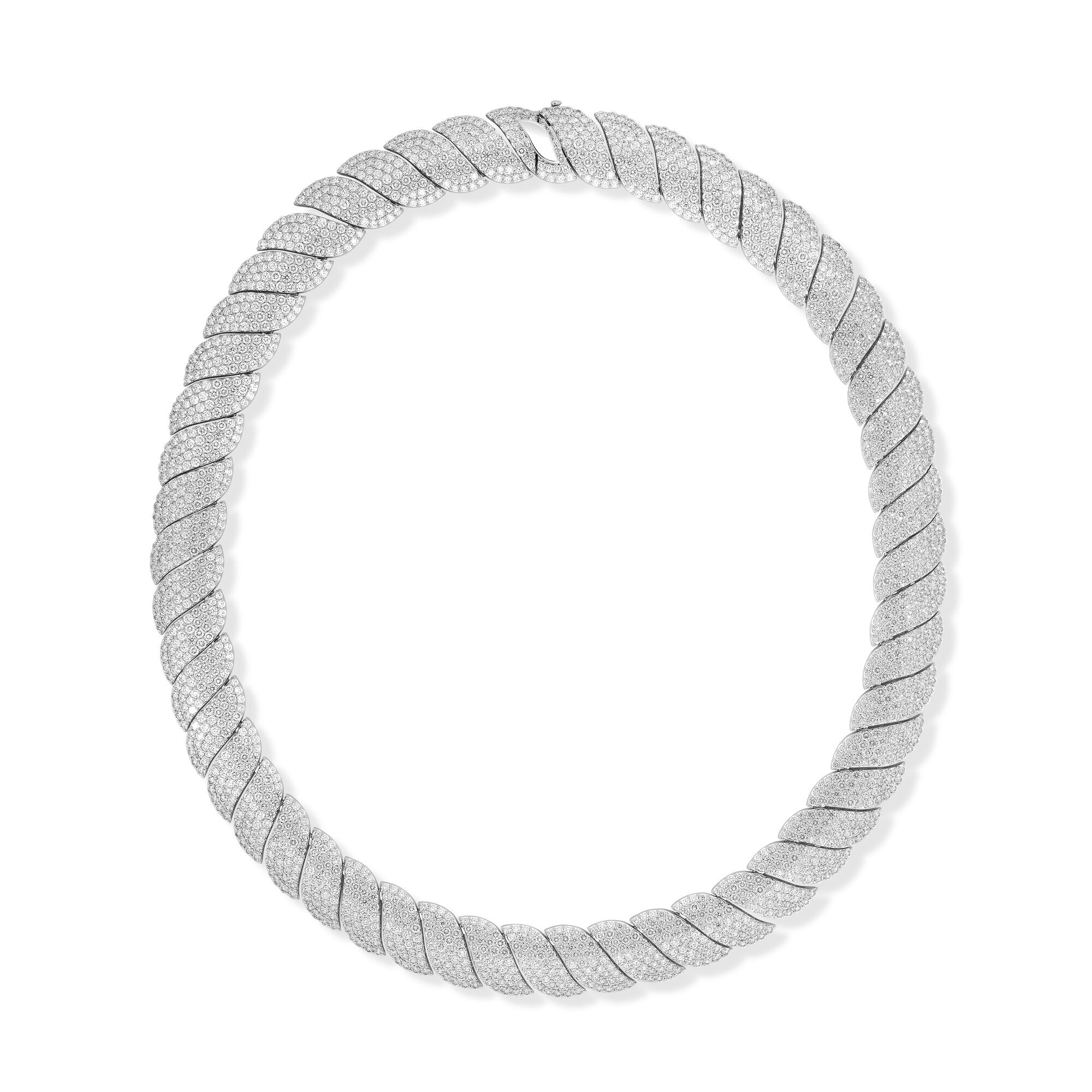 18K WHITE GOLD SAN MARCO PAVE DIAMOND NECKLACE