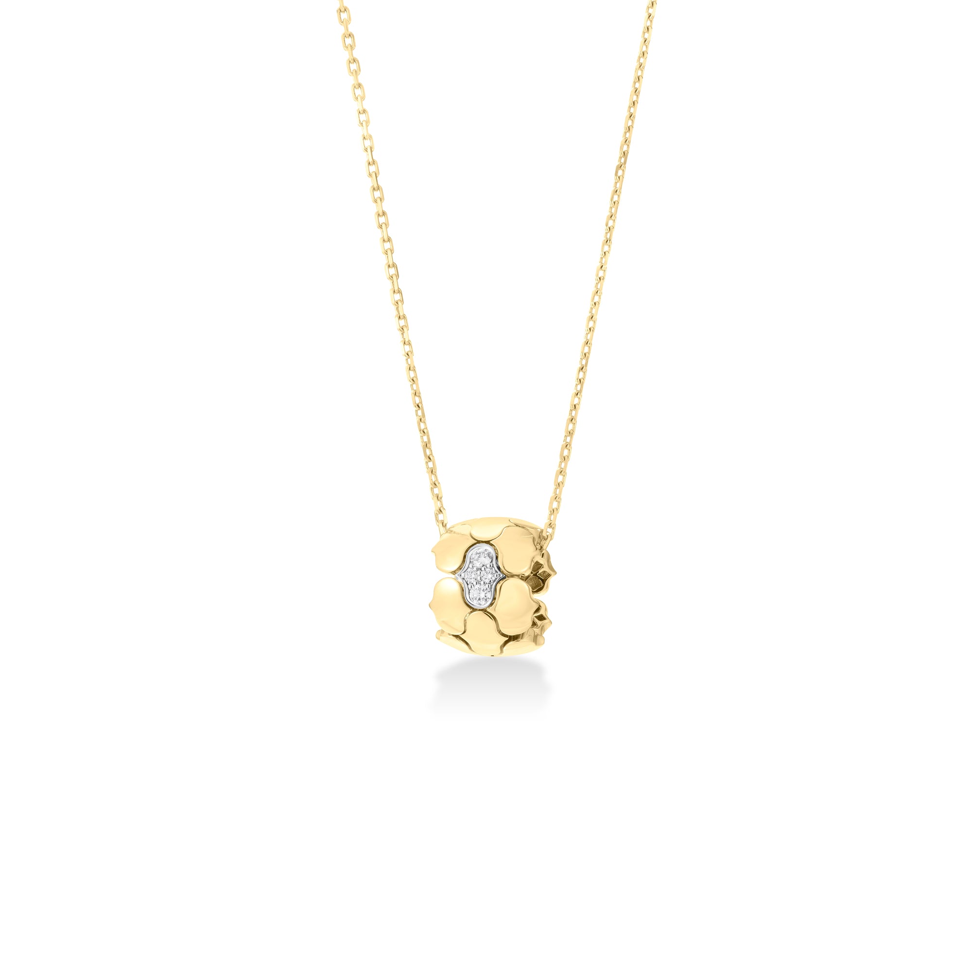 18K YELLOW/WHITE GOLD COBRA DIAMOND NECKLACE