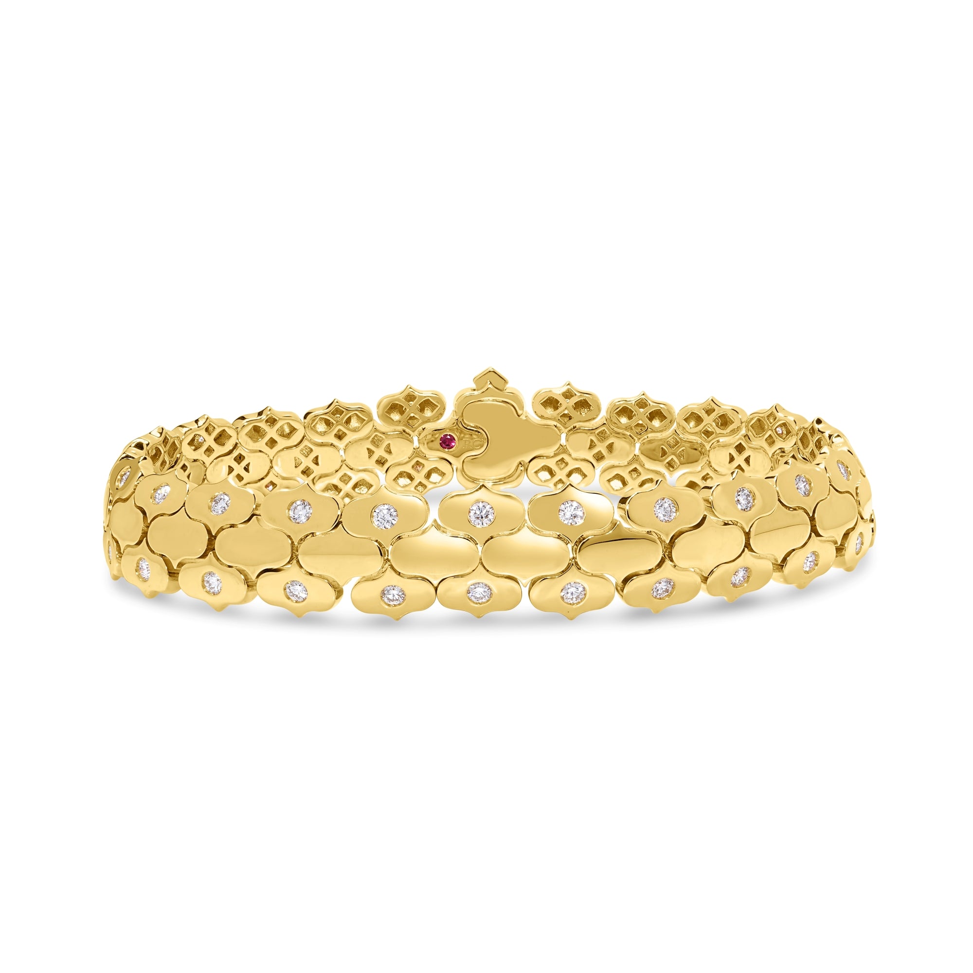 18K YELLOW GOLD COBRA DIAMOND BRACELET