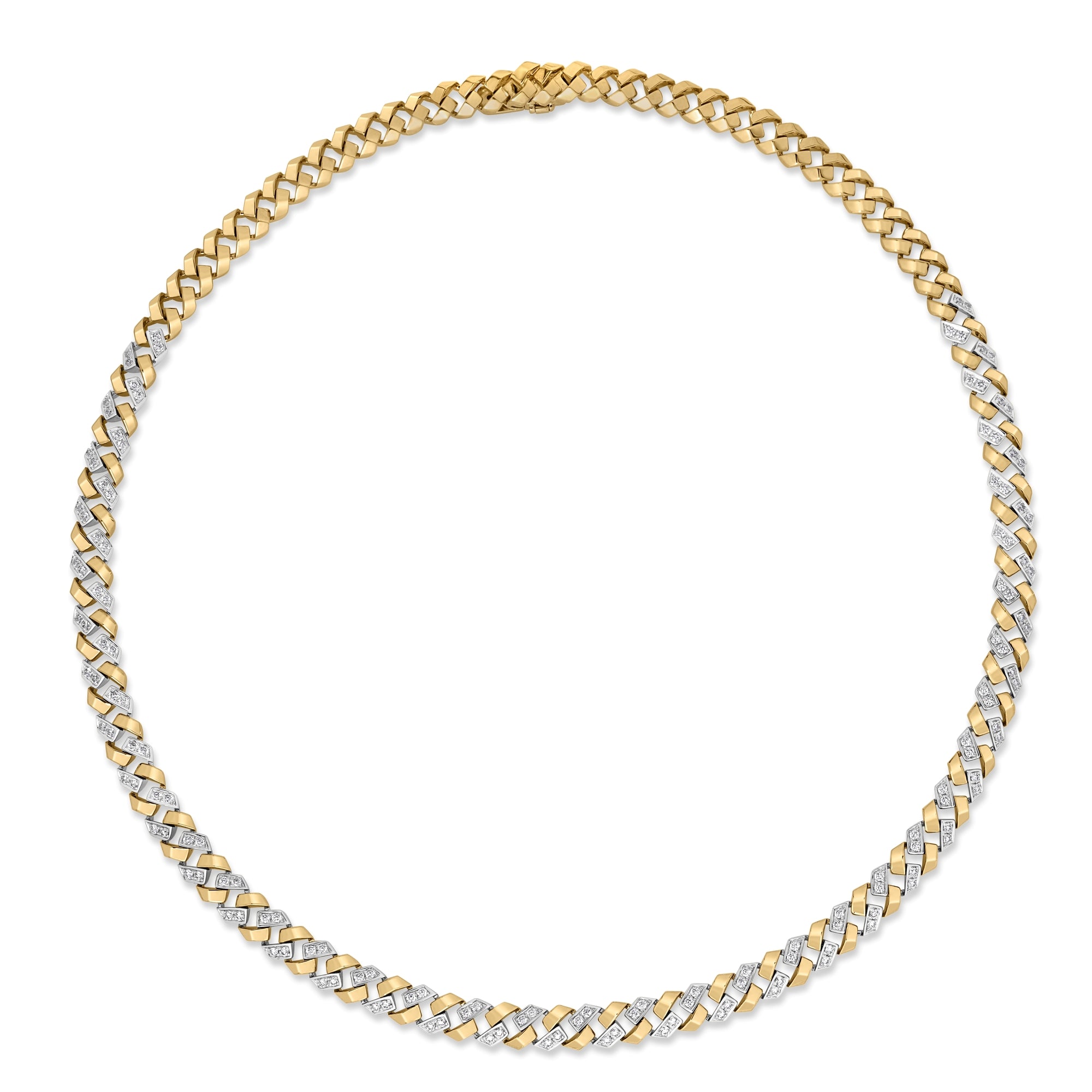 18K YELLOW/WHITE GOLD SAN MARCO DIAMOND COLLAR NECKLACE