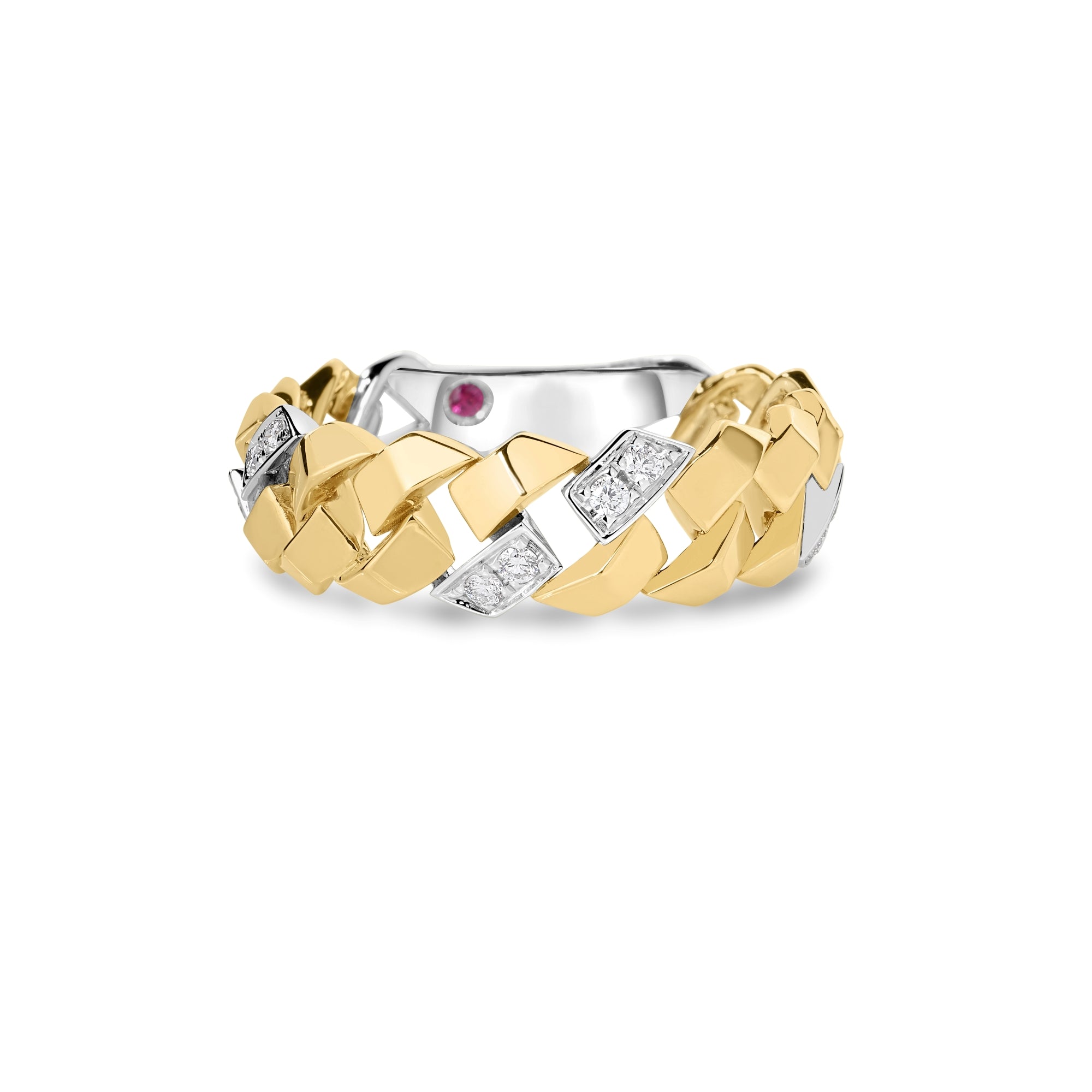 18K YELLOW/WHITE GOLD SAN MARCO DIAMOND NARROW RING
