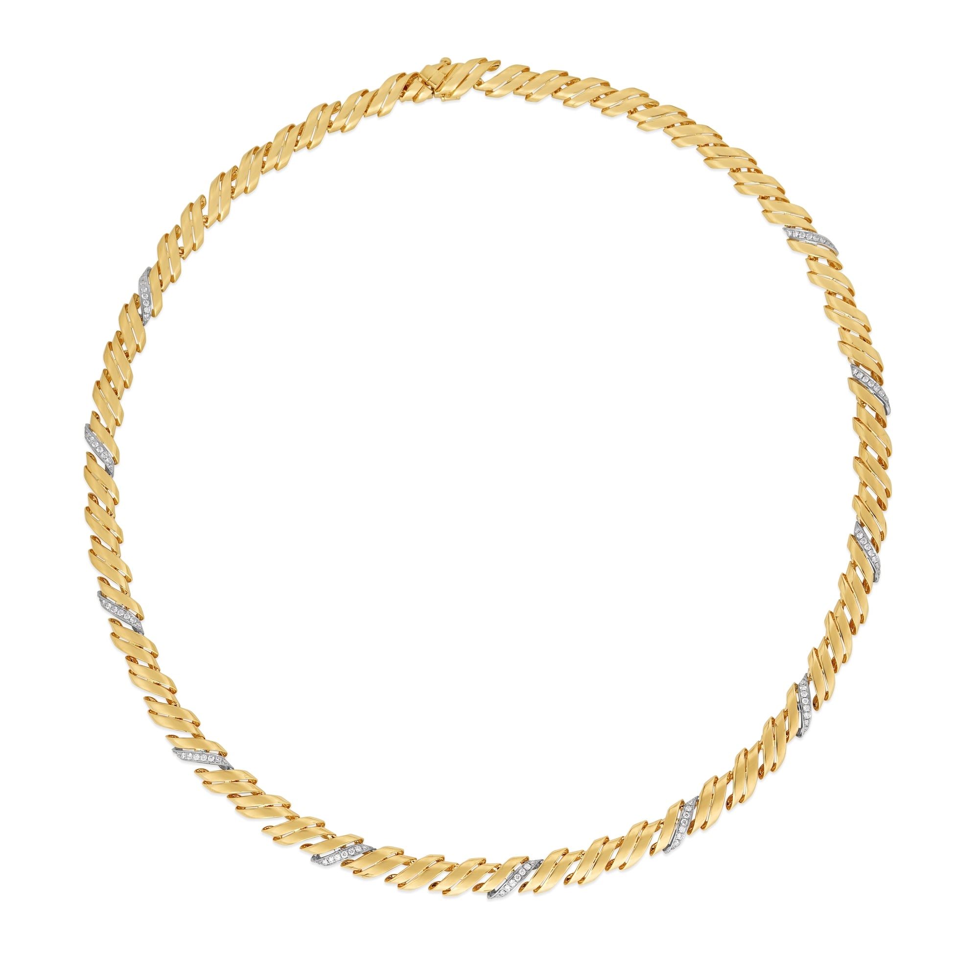 18K YELLOW/WHITE GOLD SAN MARCO DIAMOND COLLAR NECKLACE