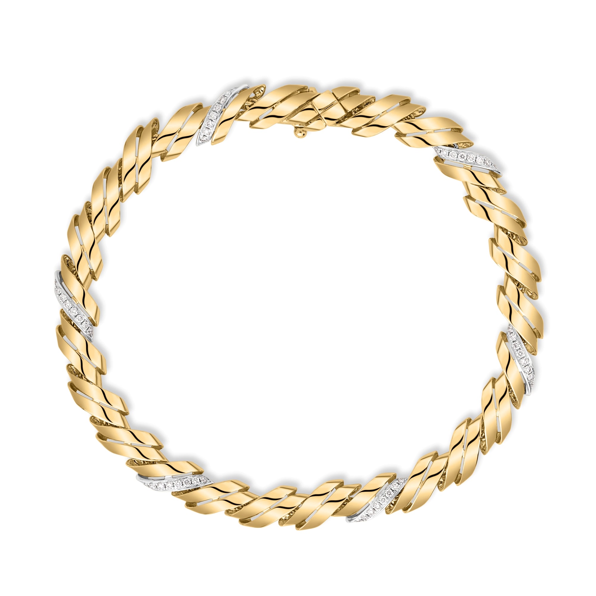 18K YELLOW/WHITE GOLD SAN MARCO DIAMOND BRACELET