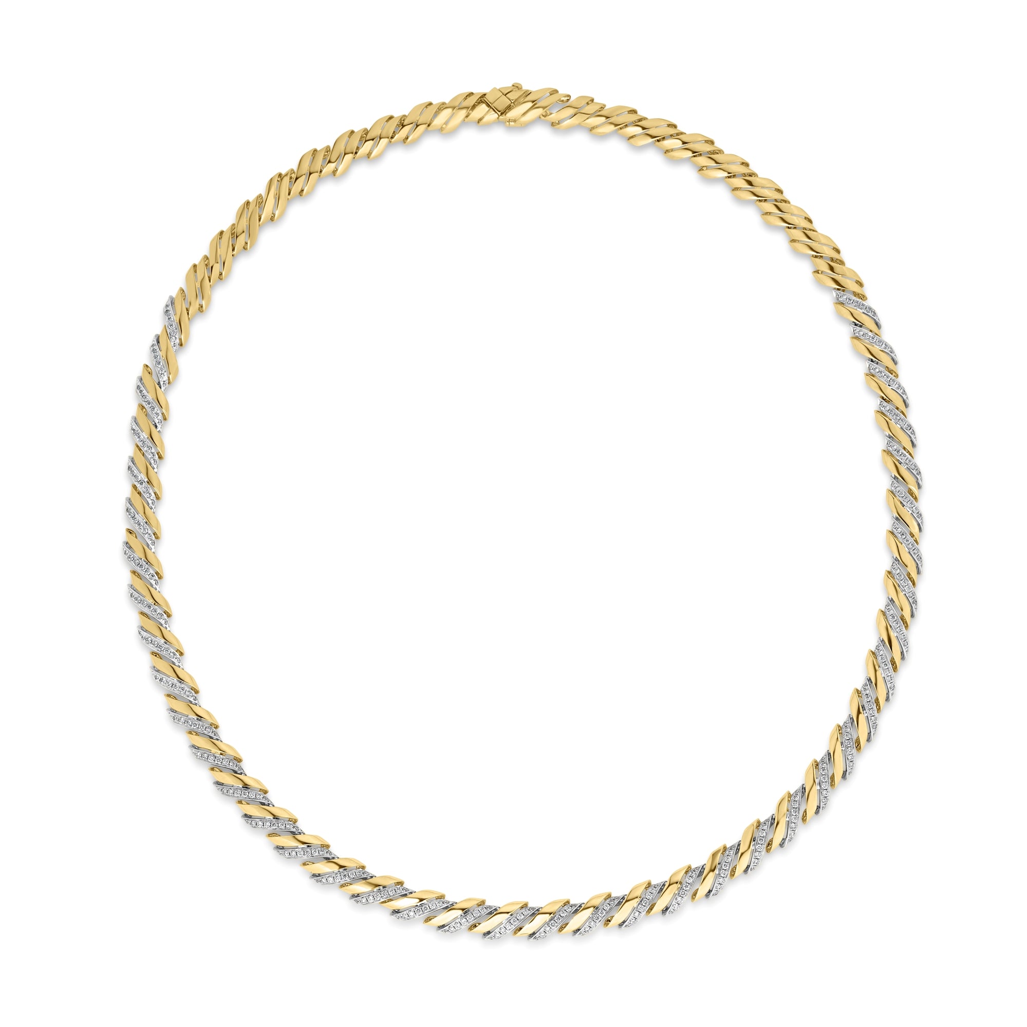 18K YELLOW/WHITE GOLD SAN MARCO DIAMOND COLLAR NECKLACE