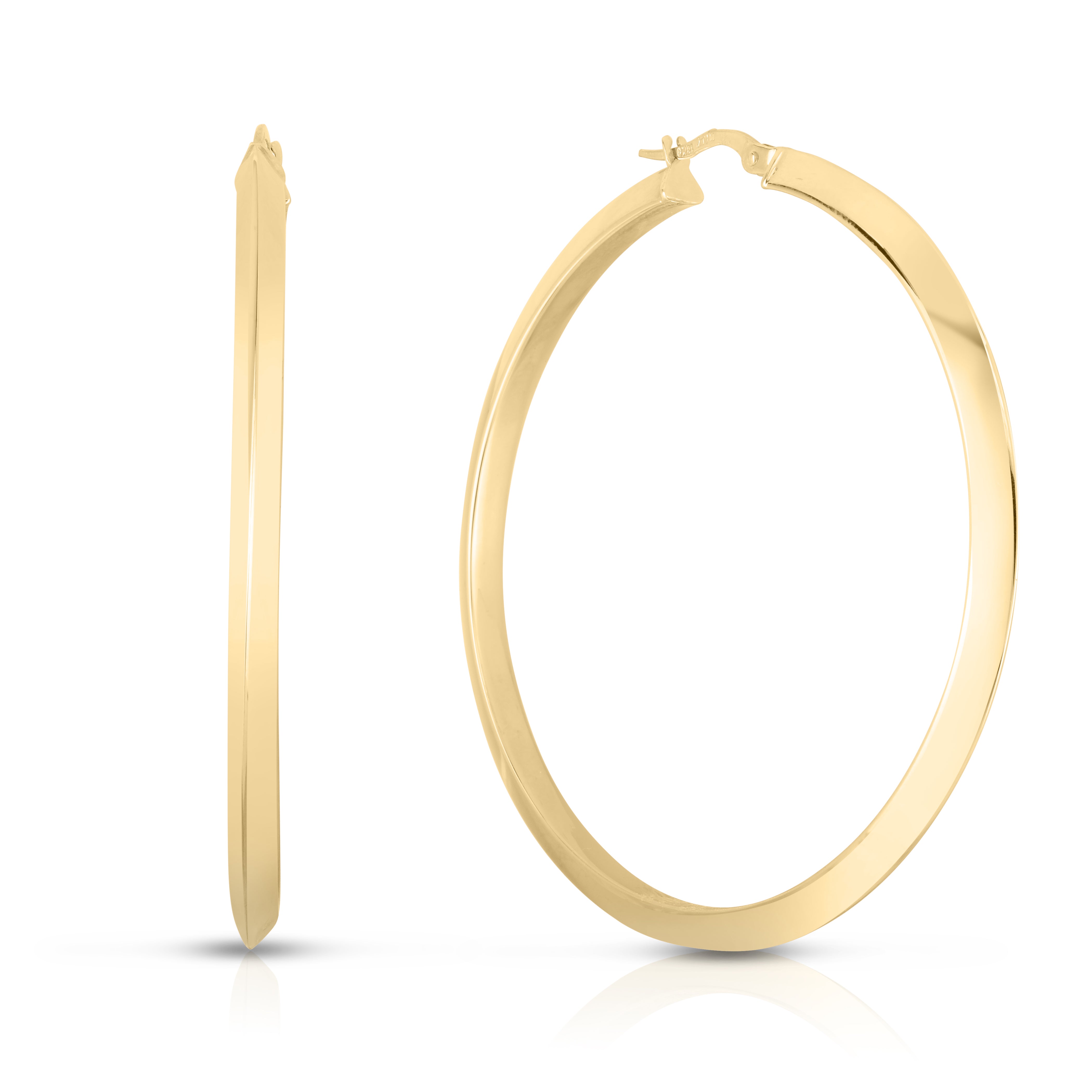 18K YELLOW GOLD THE PERFECT HOOP® LARGE KNIFE EDGE EARRINGS