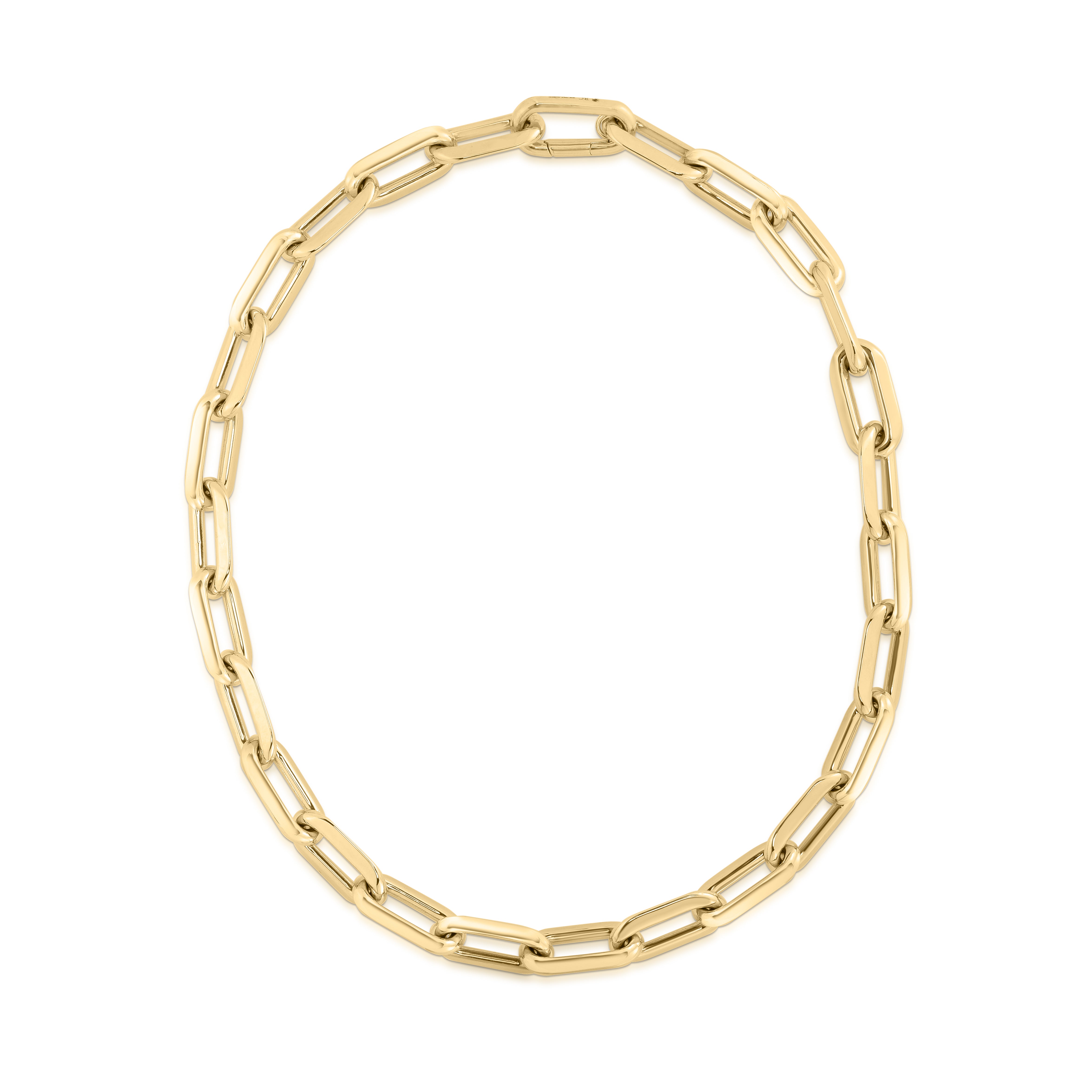 18K YELLOW DESIGNER GOLD THICK PAPERCLIP BRACELET
