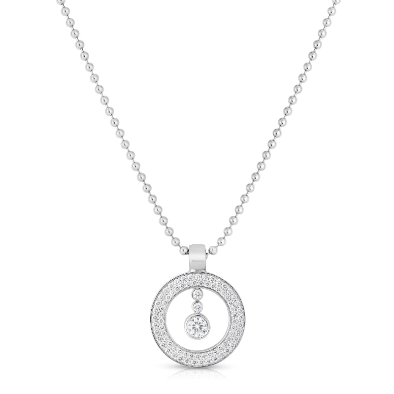 18K WHITE GOLD PAVE DIAMOND BABY O NECKLACE