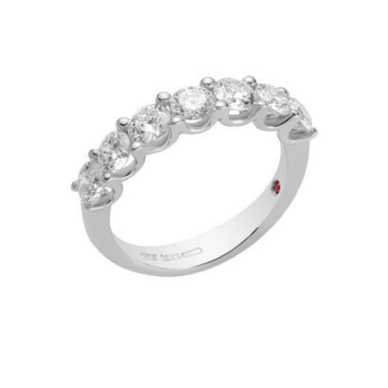 18K WHITE GOLD DIAMOND CLASSIC  7 STONE RING