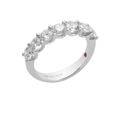 18K WHITE GOLD DIAMOND CLASSIC  7 STONE RING