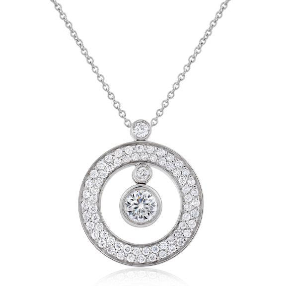 18K WHITE GOLD CENTO PAVE DIAMOND BABY O NECKLACE