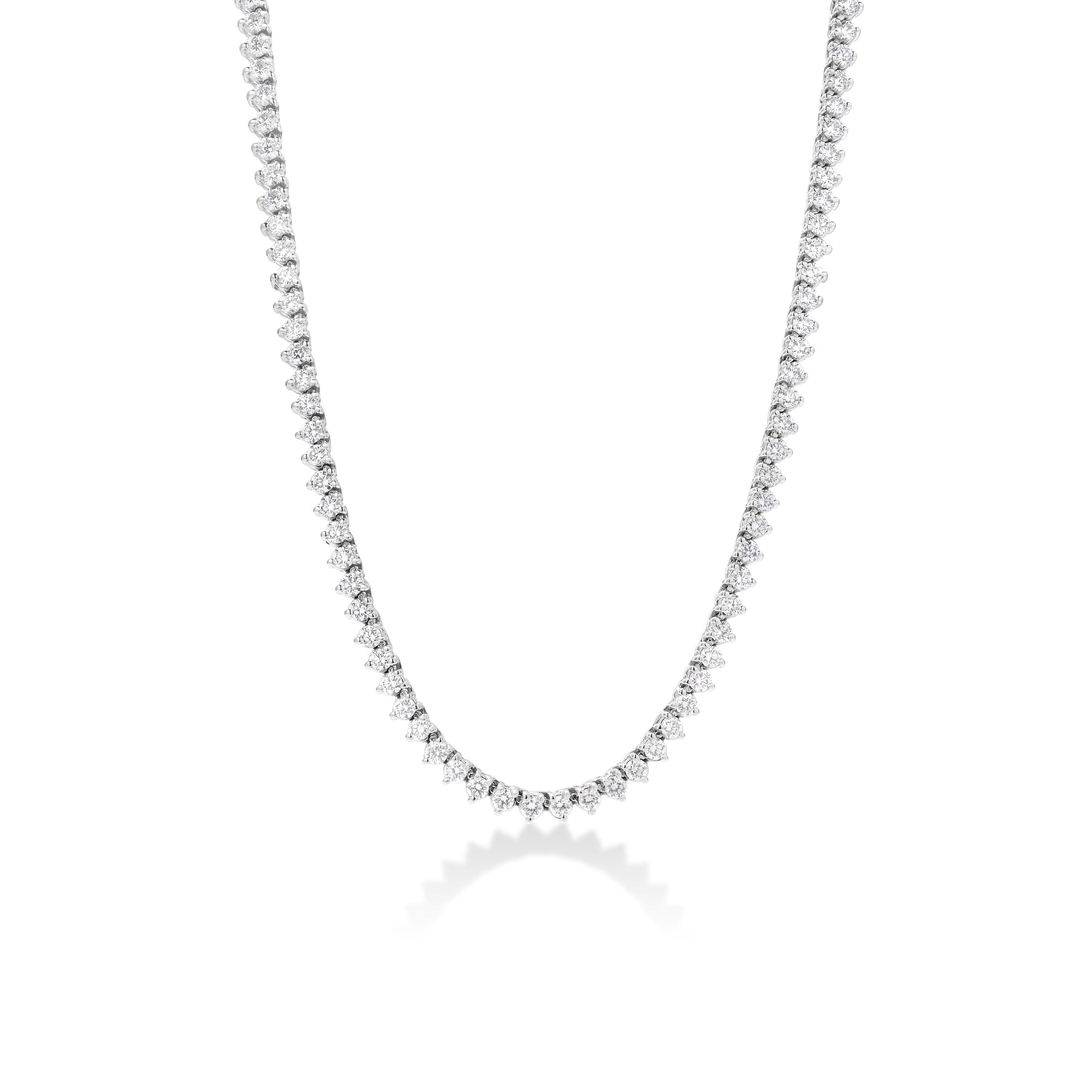 18K WHITE GOLD DIAMOND CLASSIC NON-GRADUATED RIVIERA NECKLACE