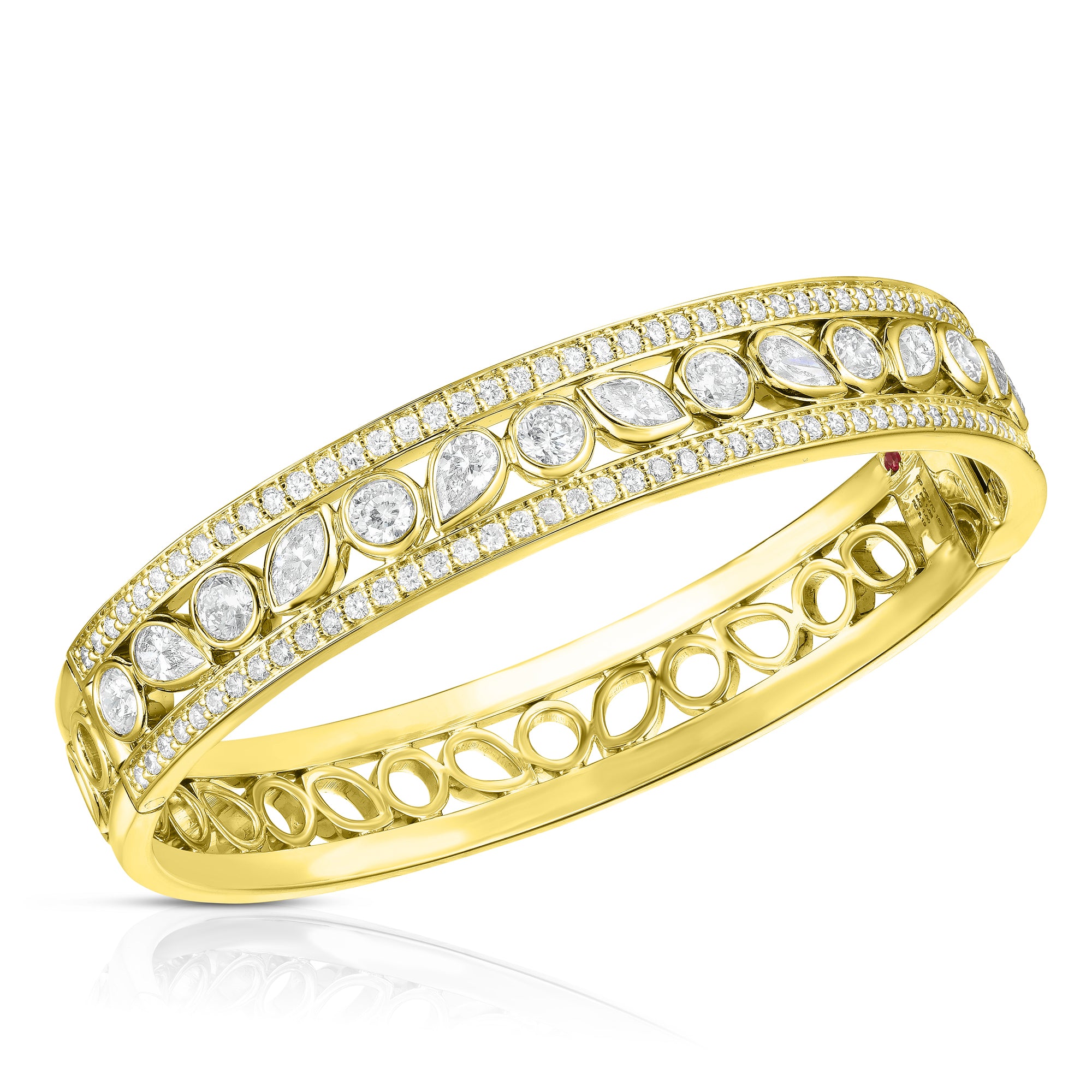 18K WHITE GOLD DOLCE PAVE DIAMOND BANGLE - EF V