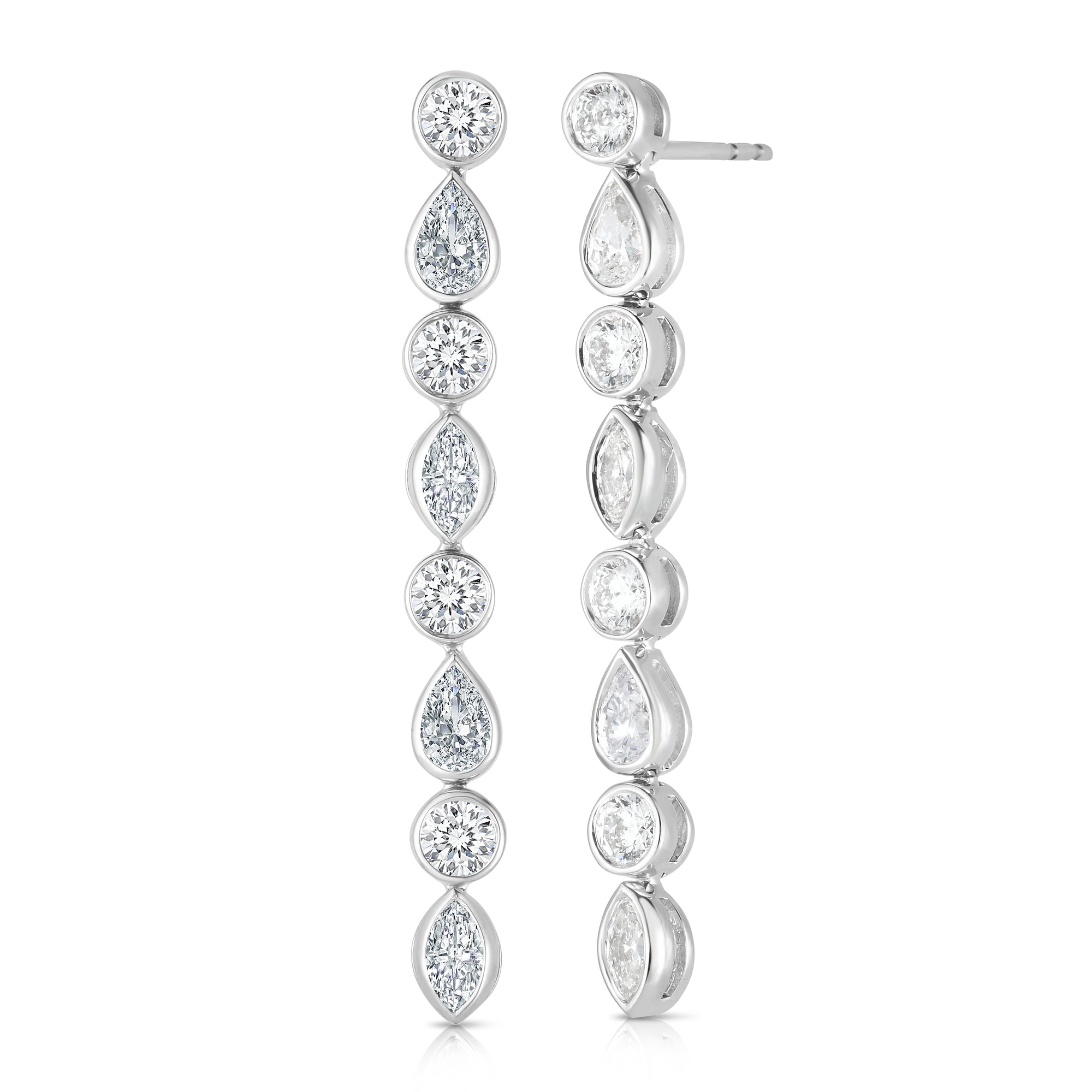 18K WHITE GOLD DOLCE DIAMOND DANGLE EARRINGS