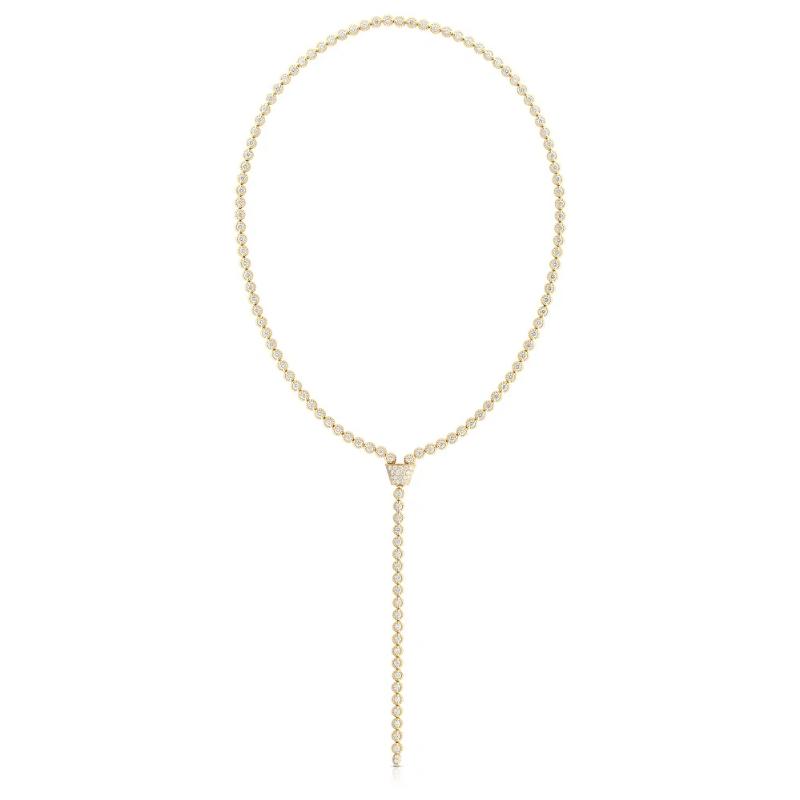 18K YELLOW GOLD NEW FLORENTINE DIAMOND LARIAT NECKLACE