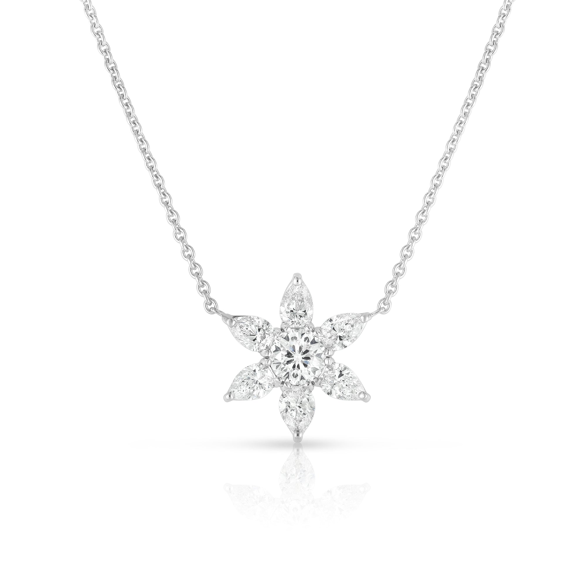 18K WHITE GOLD STELLE DIAMOND NECKLACE - 1X.20CT CENTER