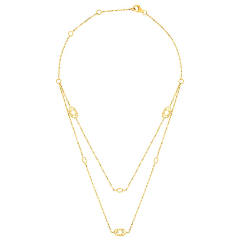 22K Gold Layered Chain Necklace Set